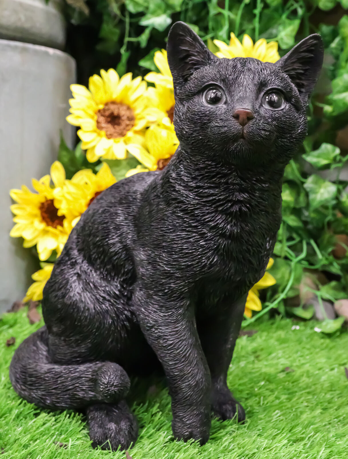 Ebros Large Lifelike Pawing Mystical Black Cat Statue 11.75\