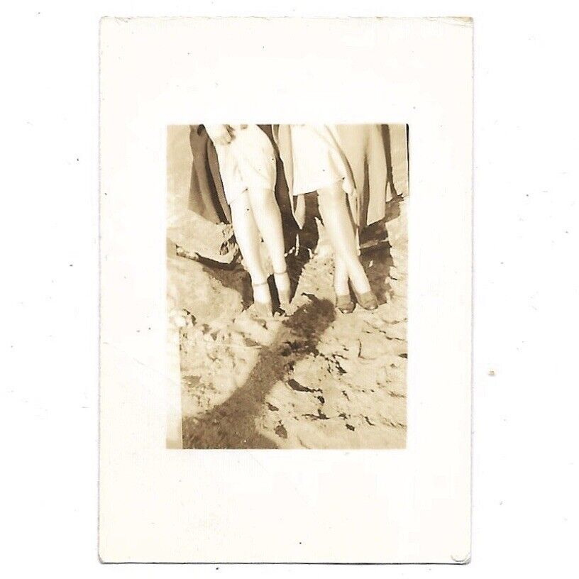 Vintage Photo Womens Legs Hiking Up Skirt Heels Stockings Send To WWII Boyfriend