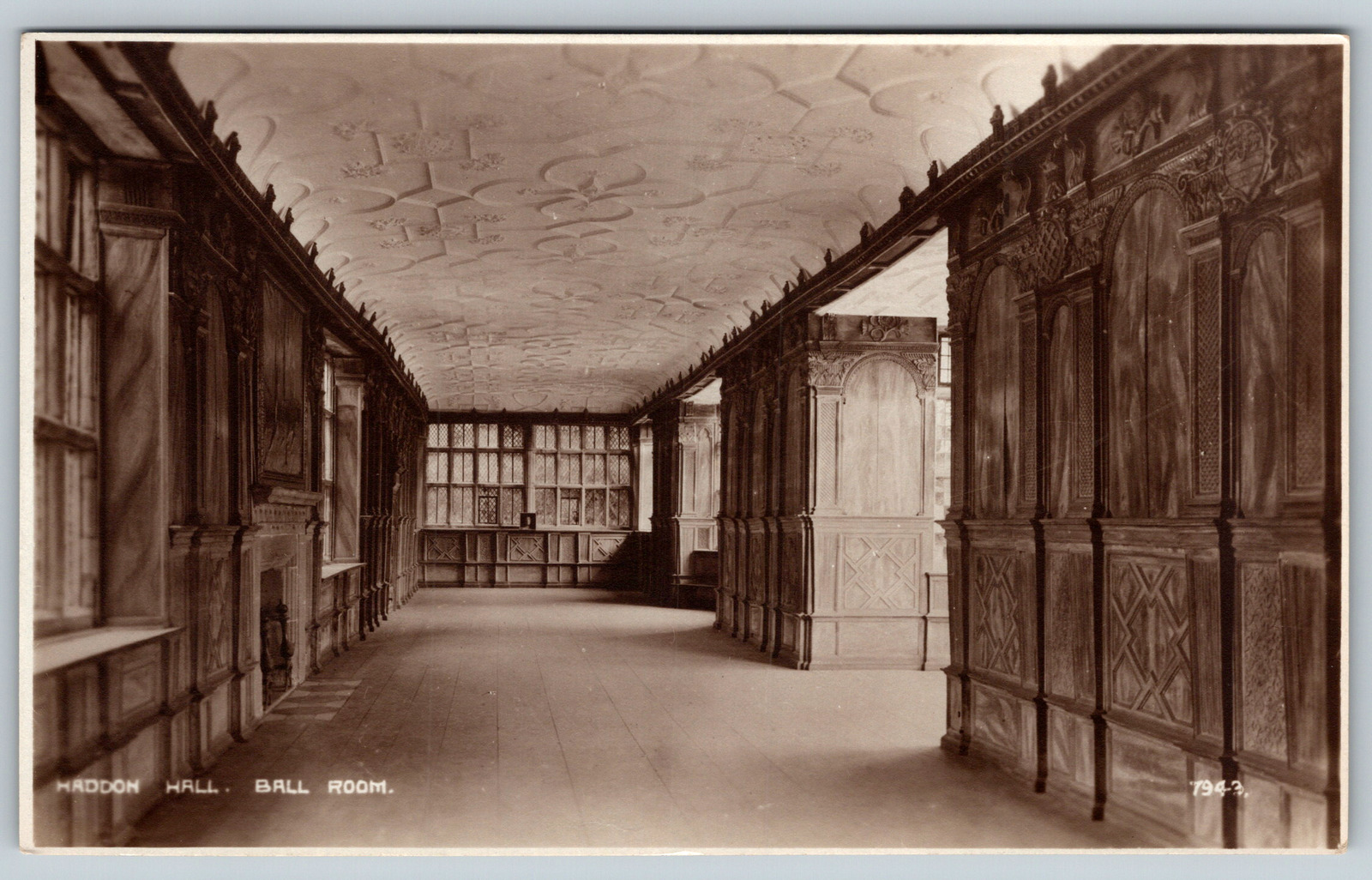 RPPC c1910s Haddon Hall Ball Room Interior Britain England UK Antique Postcard