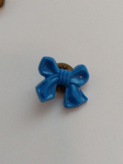 Blue Bow Ribbon shaped Lapel Pin