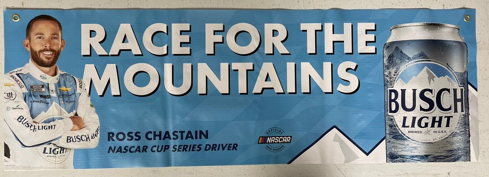 Busch Light Racing Banner Ross Chastain Vinyl NASCAR Man Cave New Race Fans