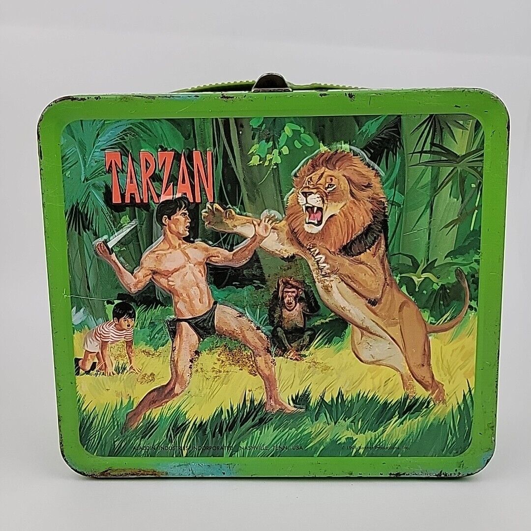 1966 Vintage Tarzan Collectible Metal Lunchbox NO Thermos Aladdin Industries