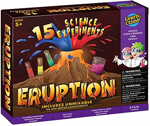 Learn & Climb Erupting Volcano Science Kit for Kids -15 Experiments