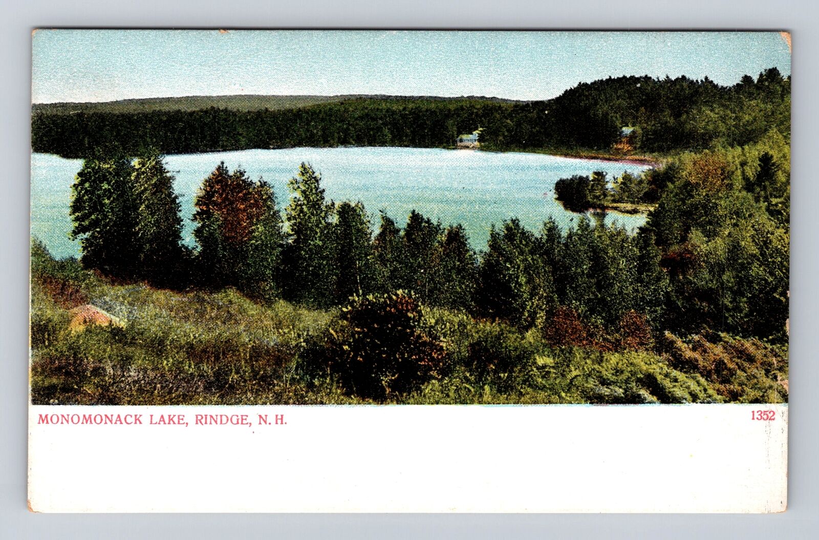 Rindge NH-New Hampshire, Monomonack Lake, Antique, Vintage Souvenir Postcard