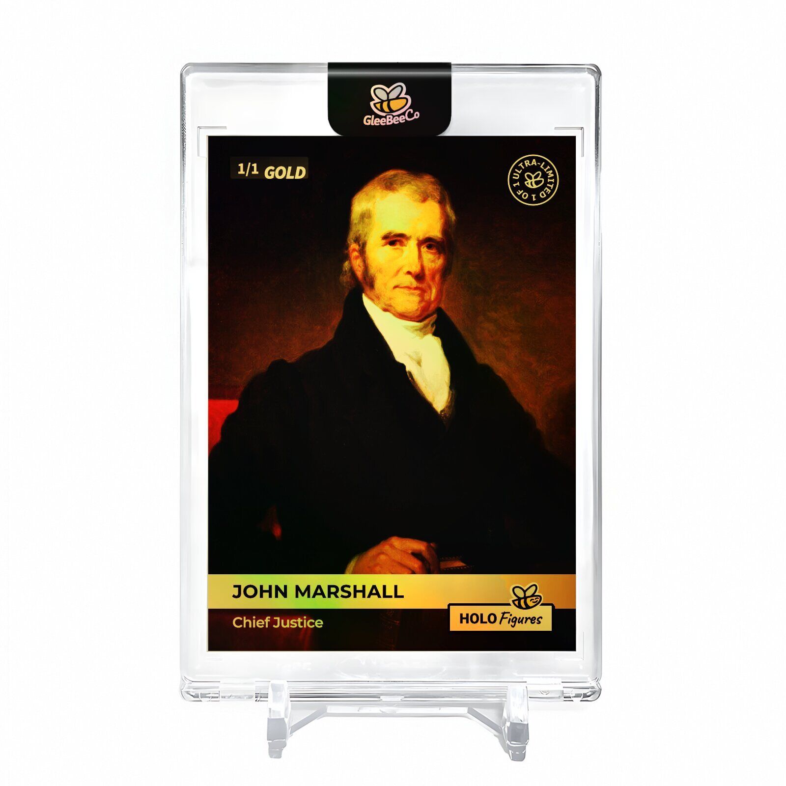 JOHN MARSHALL Chief Justice Card 2023 GleeBeeCo #JHCH-G Encased Holo GOLD 1/1