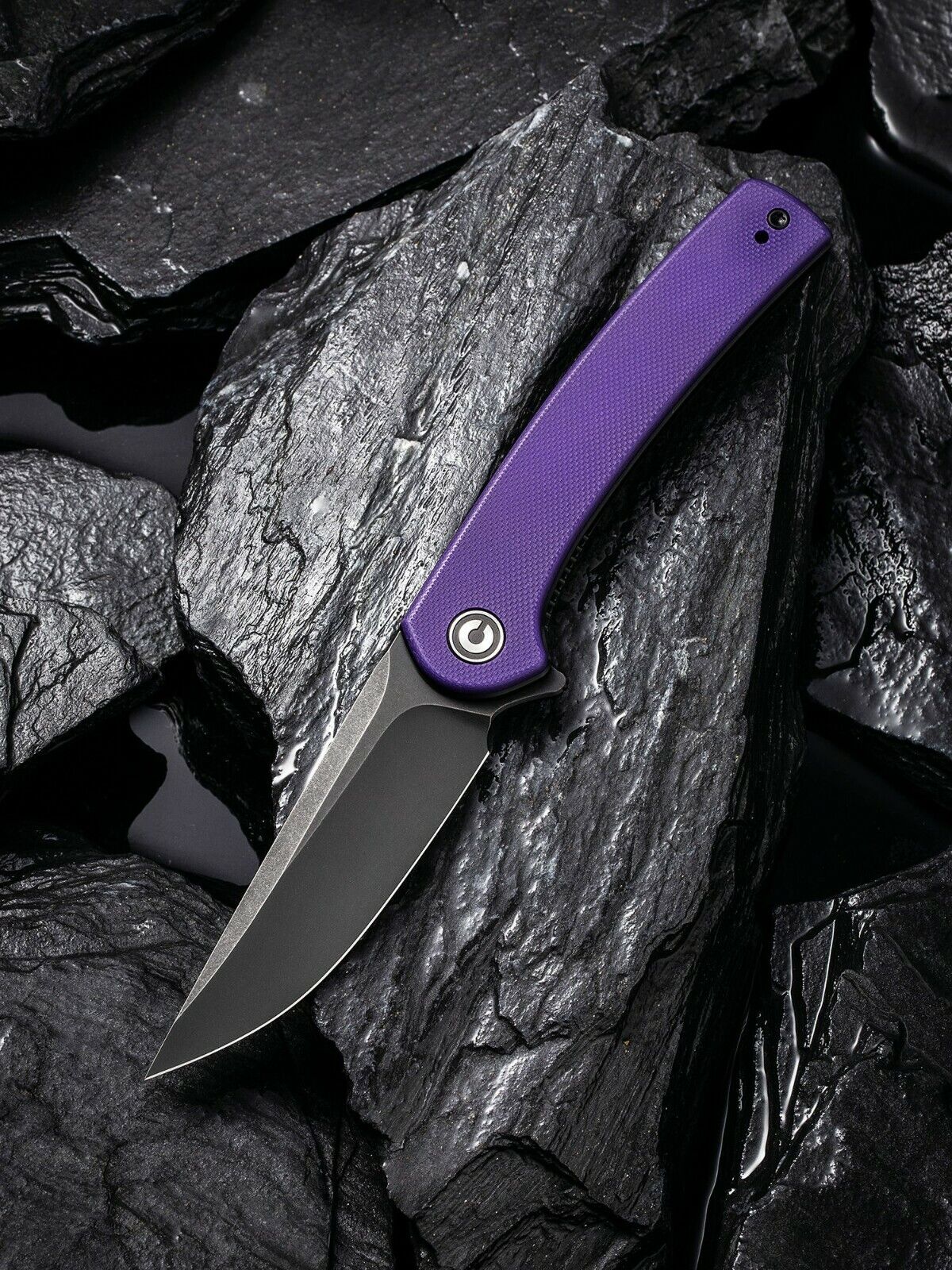 Civivi Mini Asticus Folding Knife 3.25 10Cr15CoMoV Steel Blade Purple G10 Handle