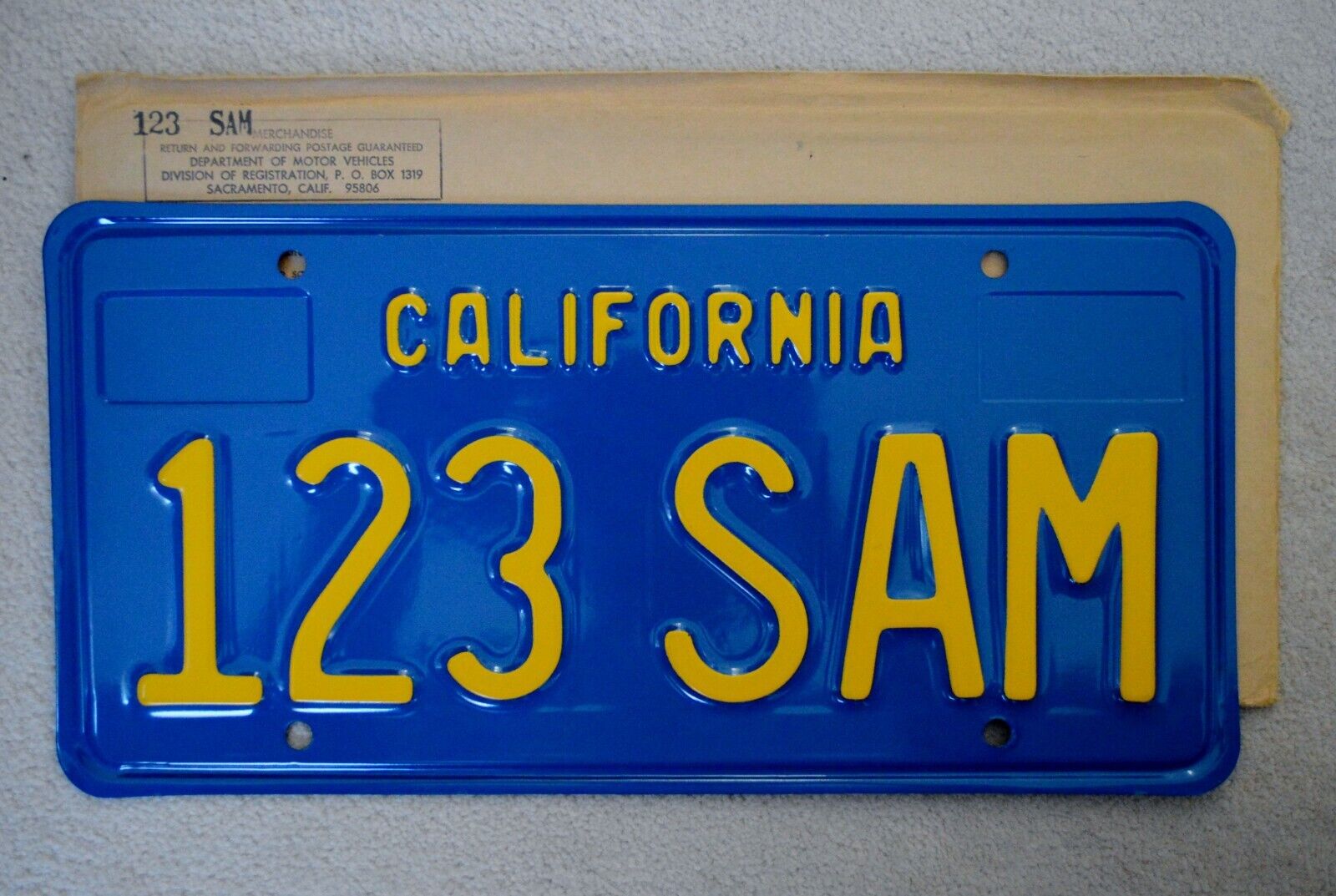 1970's California Automobile Sample License Plate ++ Mint CA
