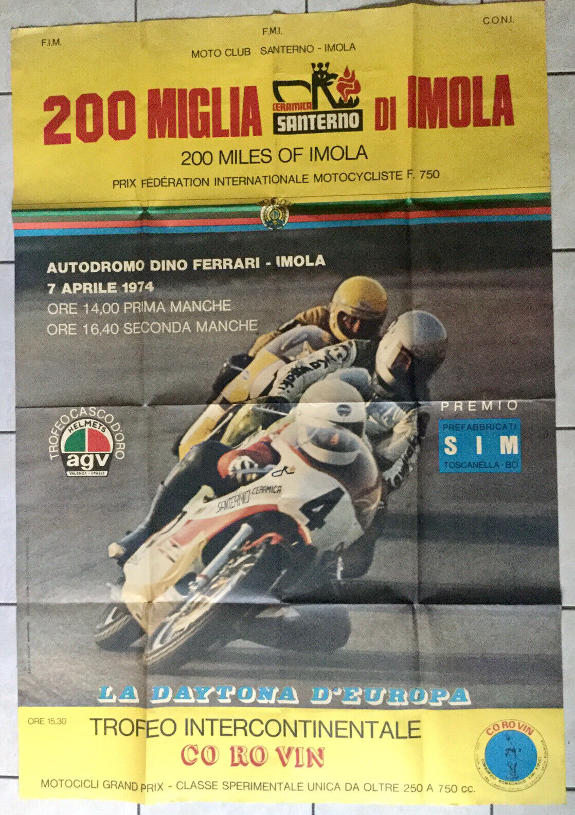 1974 Enzo e Dino Ferrari 200 Miles of Imola Course Moto Club Santerno Autodromo