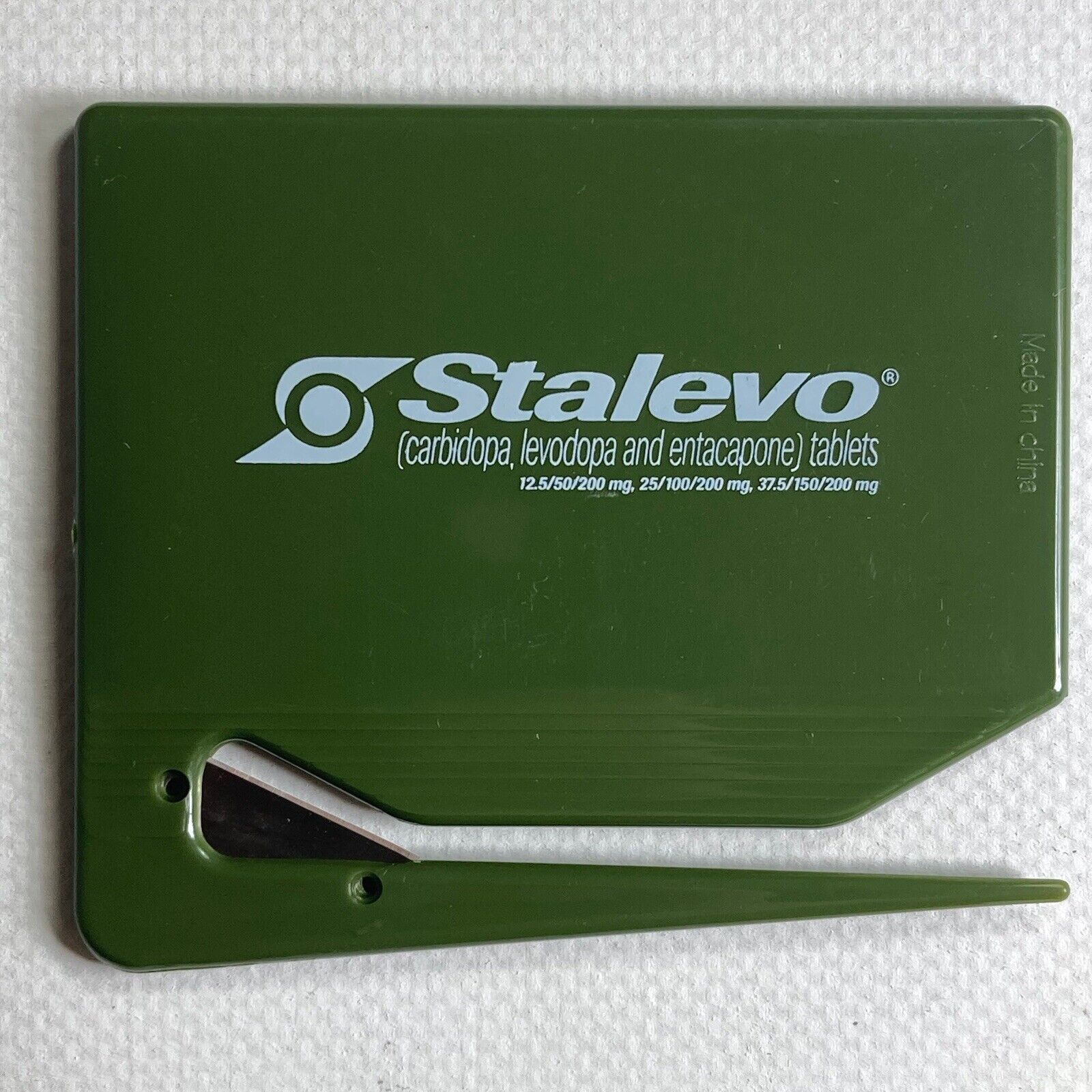 Stalevo Pharma Drug Rep Promo Zippy Letter Opener Parkinson’s Disease Green