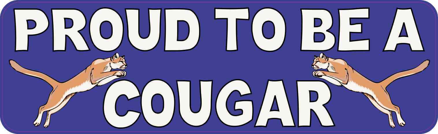 10x3 Blue Proud to be a Cougar Bumper Sticker Vinyl School Mascot Vehicle Decal