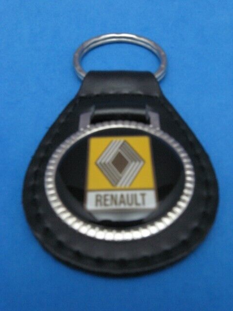 Vintage Renault - genuine grain leather keyring key fob keychain - Old Stock