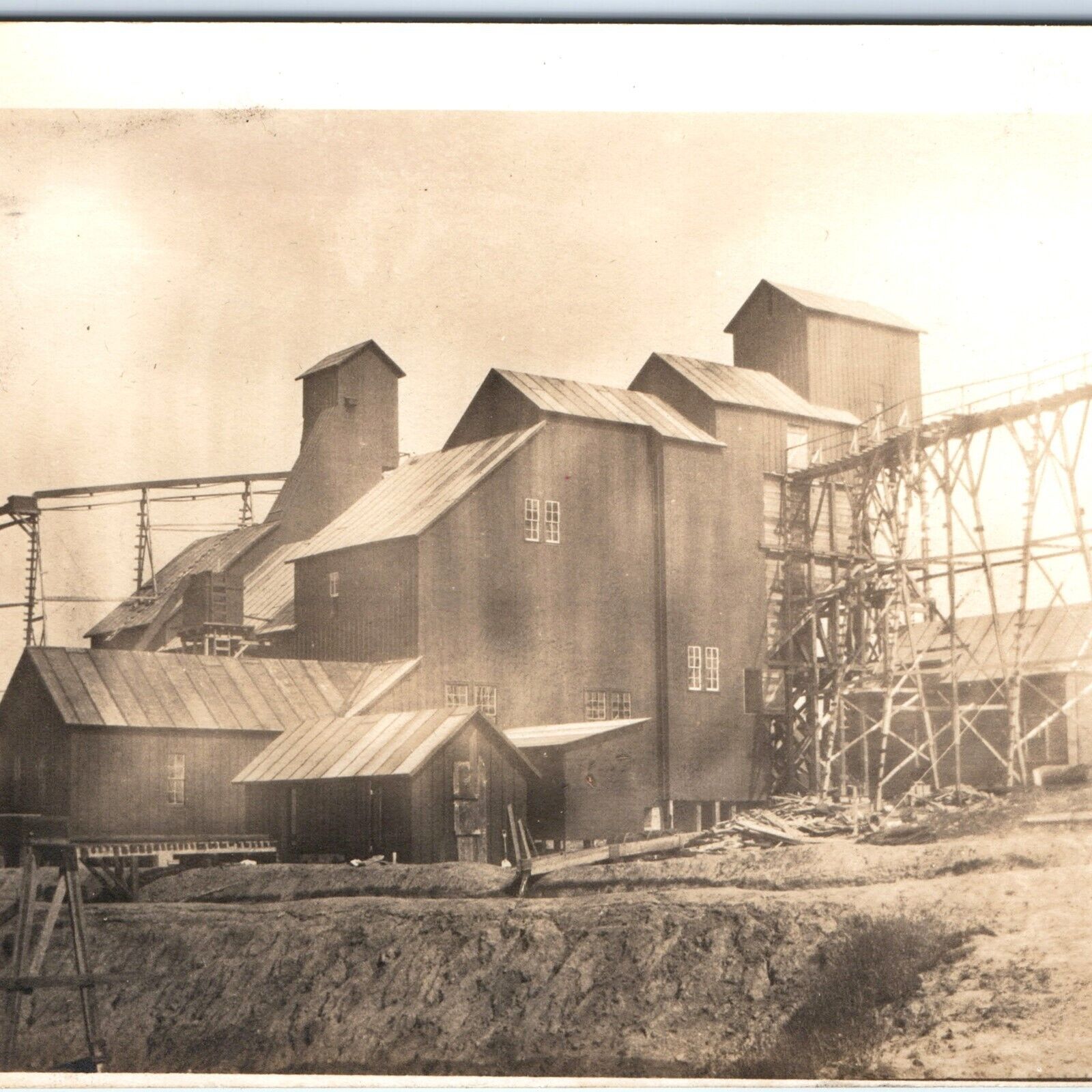 c1910s Occupational Mining Elevator RPPC Industrial Shaft Mine Photo Hubler A155