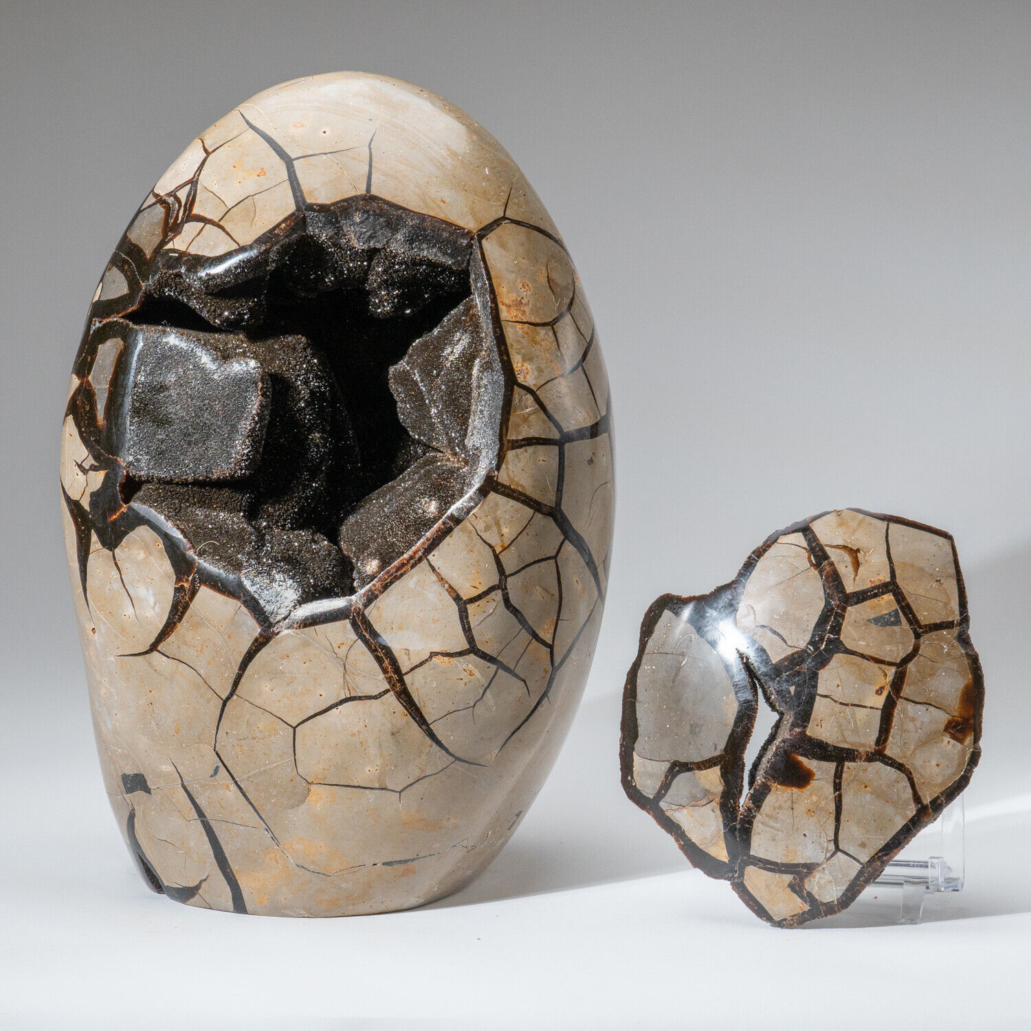 Polished Lrge Septarian Druzy Geode Egg from Madagascar (35 lbs)