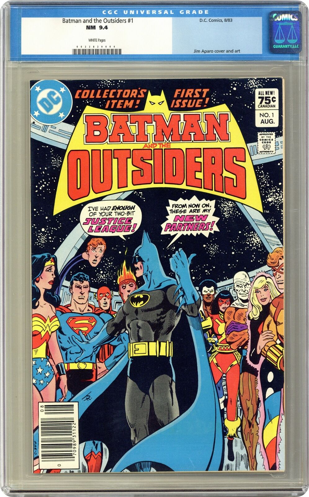 Batman and the Outsiders Canadian Price Variant #1 CGC 9.4 1983 0033839004