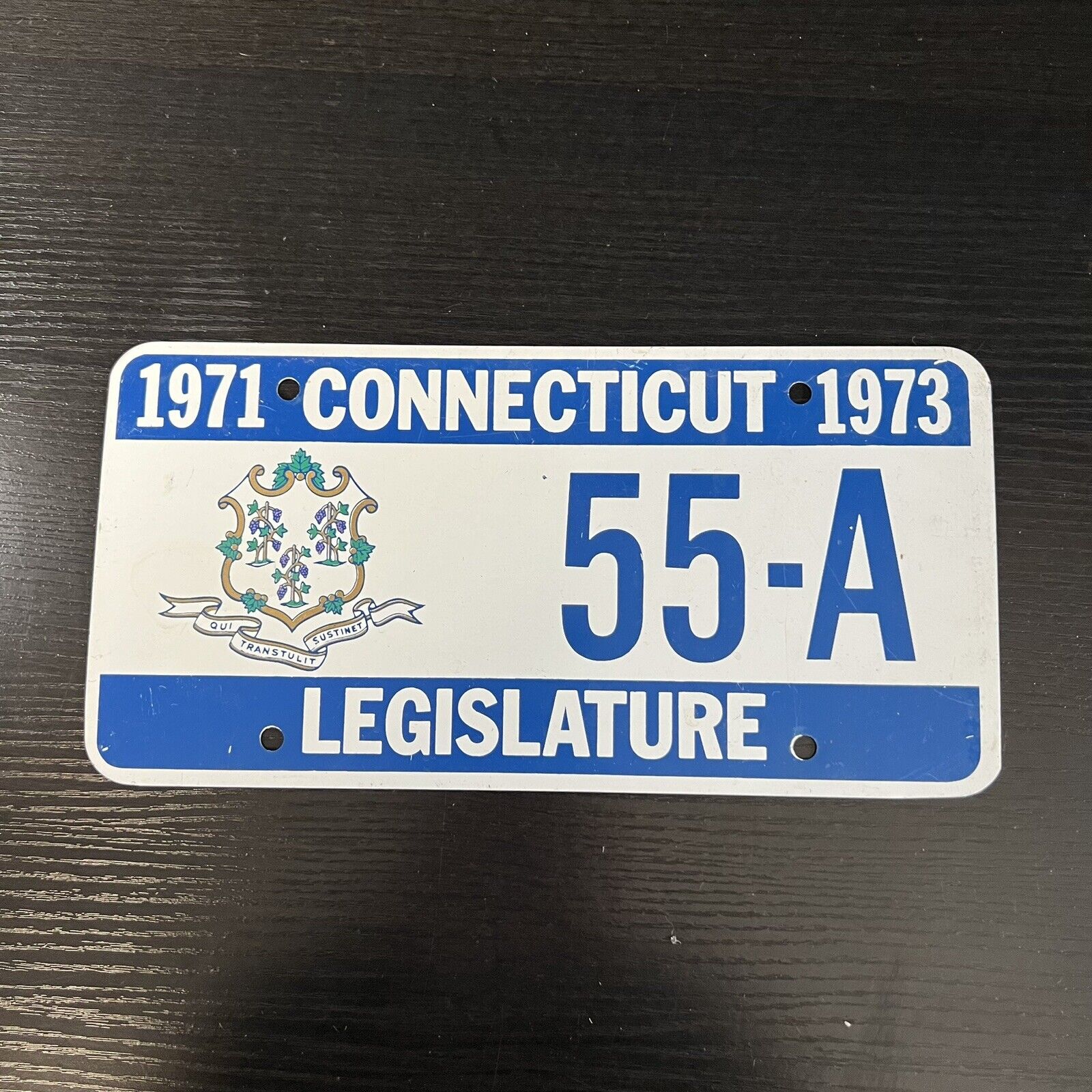 Vintage 1971-1973 Connecticut 55-A Legislature Metal License Plate