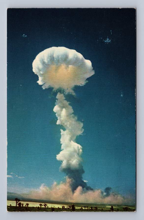 Vintage American Atomic Bomb Test Yucca Flats Mushroom Cloud US Army ~1960s