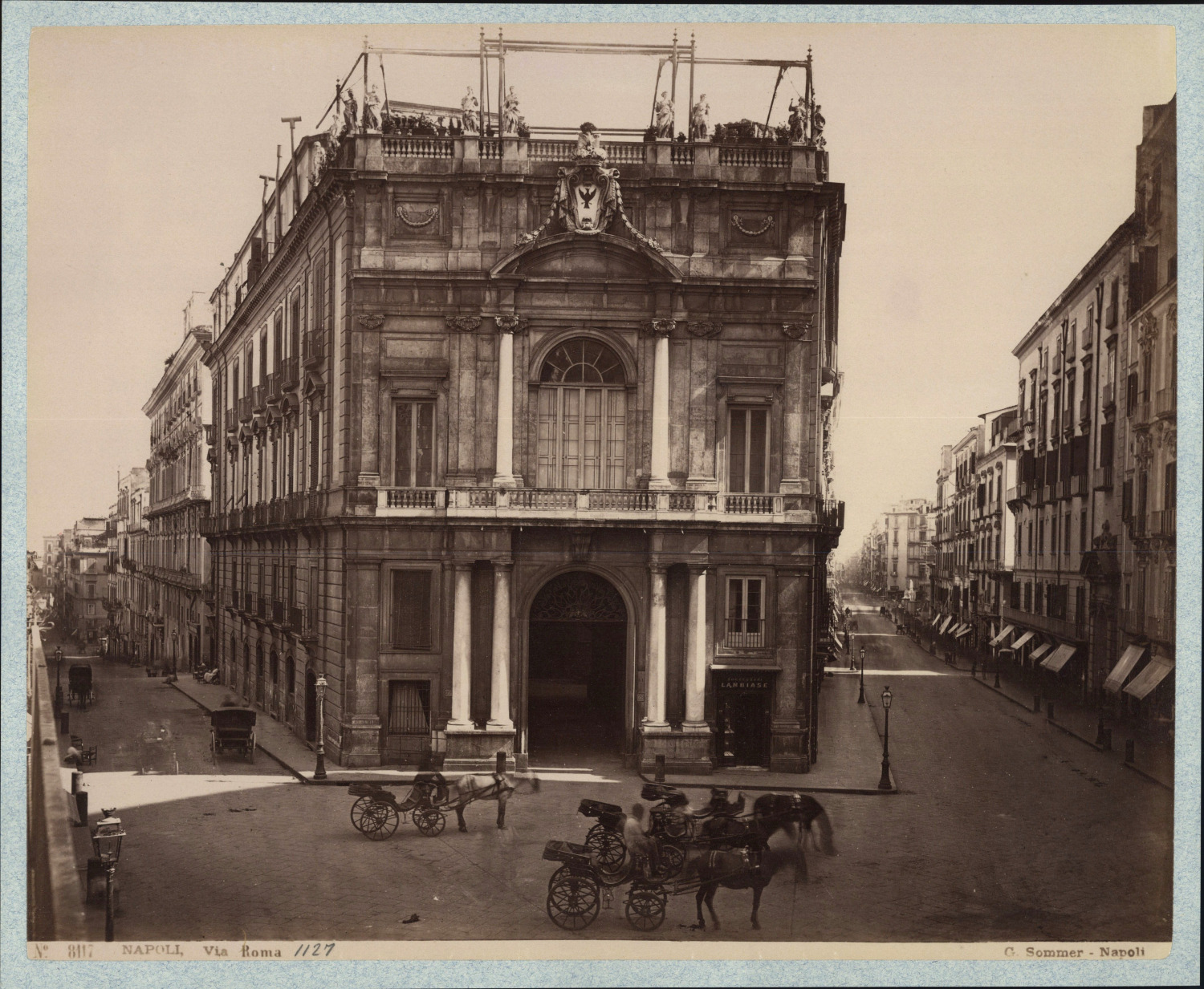 Italy, Naples, Via Roma, ca.1880, vintage print vintage print, legend ti