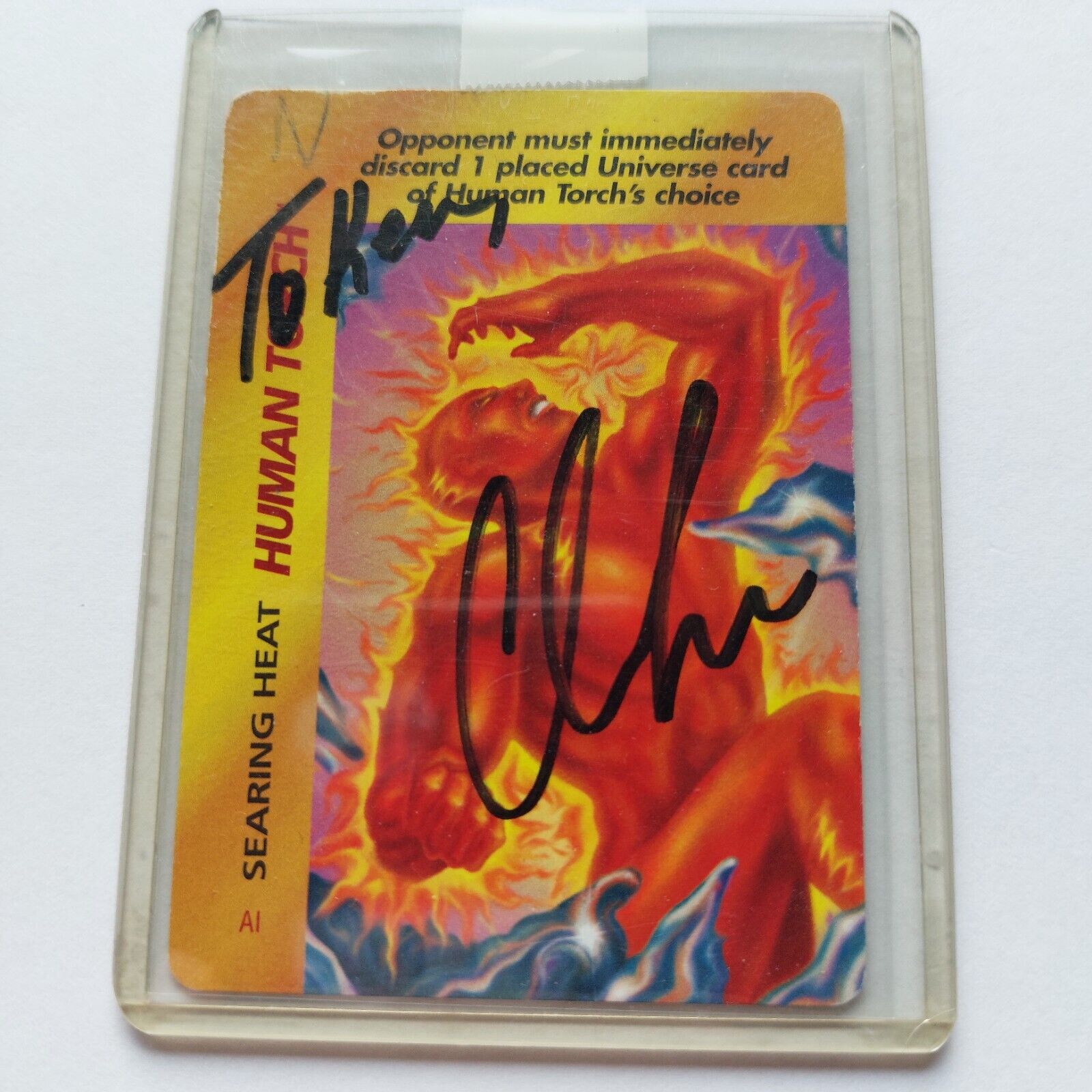 Marvel Signed Chris Evans OVERPOWER Human Torch Captain America
