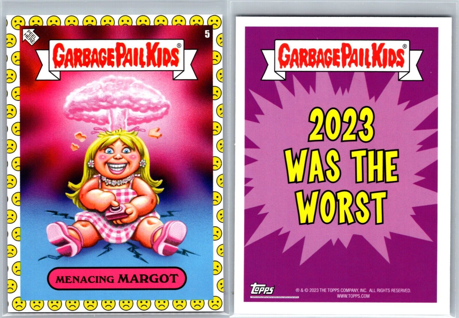 Barbie Margot Robbie Garbage Pail Kids GPK Spoof Card Sad Face Parallel 2023