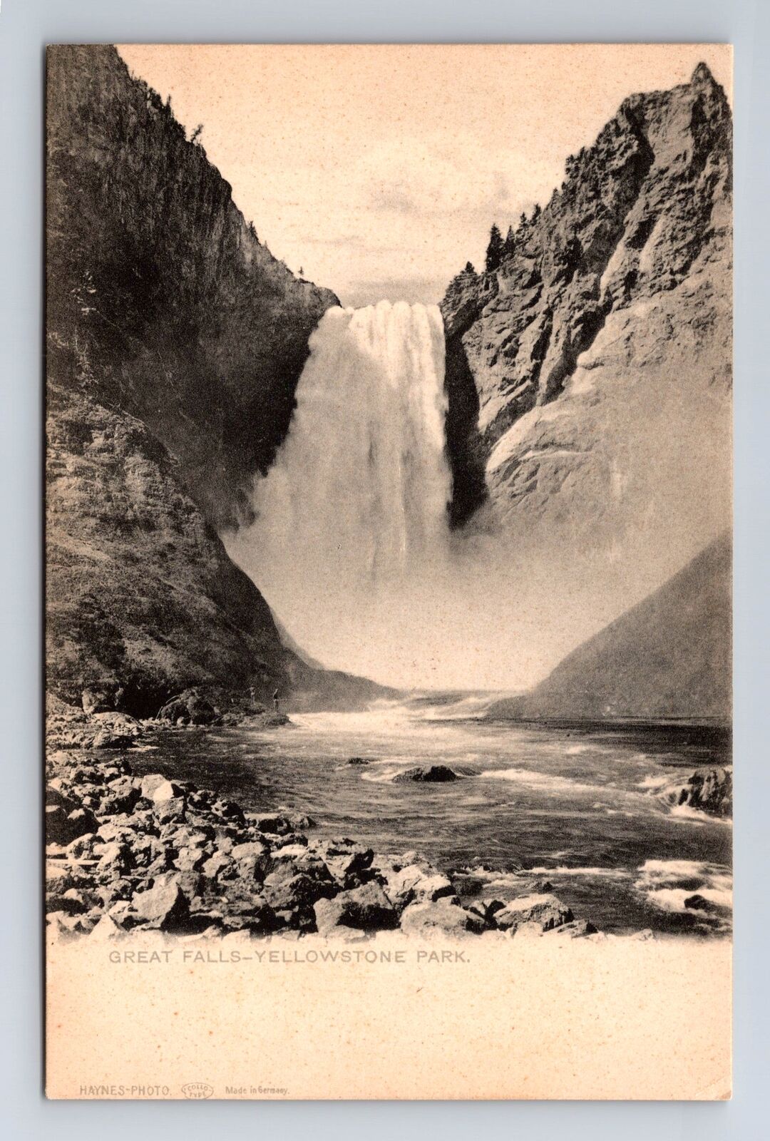 Yellowstone National Park, Great Falls, Antique, Vintage Postcard