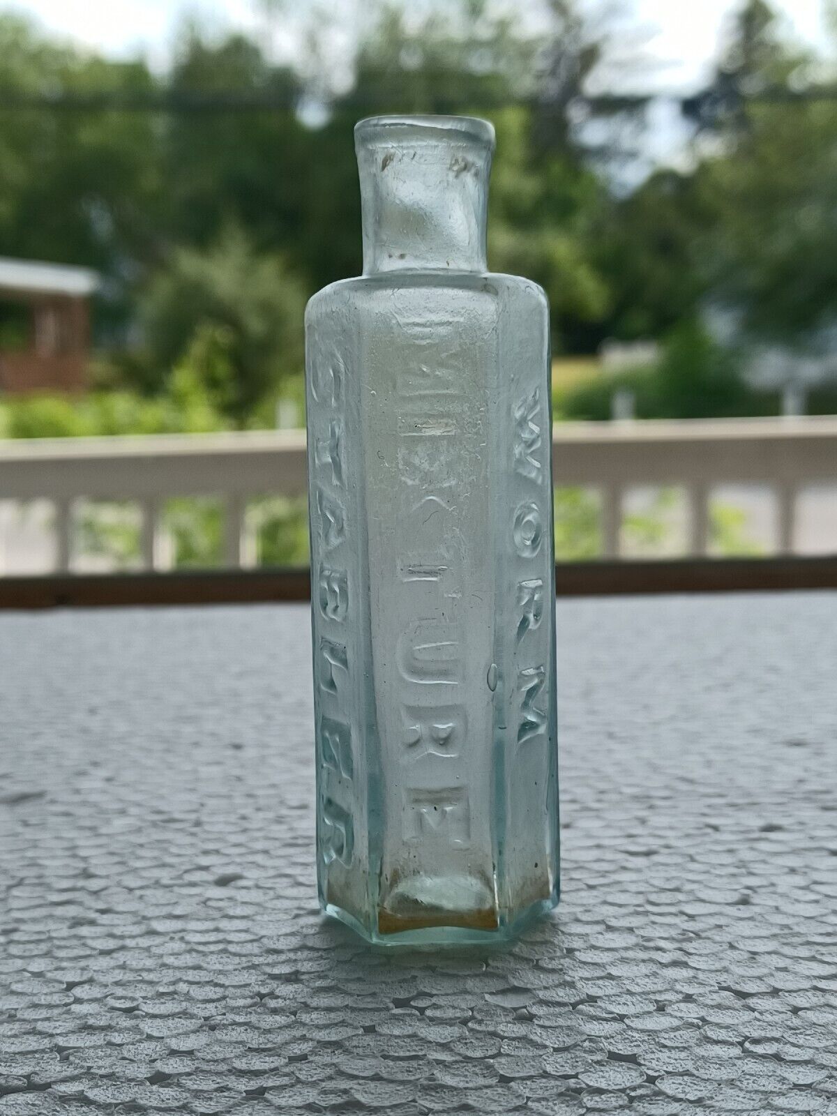 Rare Aqua Pontiled Worm Mixture Stabler Baltimore Medicine Bottle