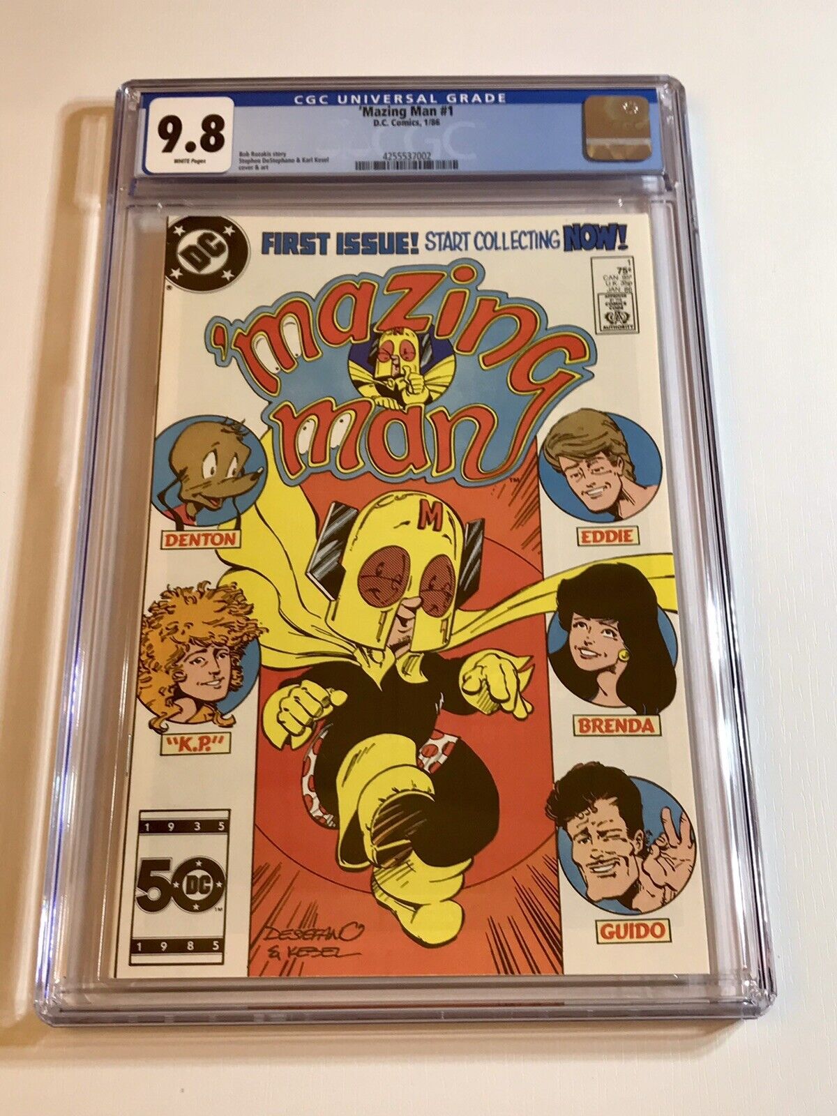 1986 DC \'MAZING MAN #1 LOW CENSUS POPULATION 18 GRADED CGC 9.8 WHITE PAGES