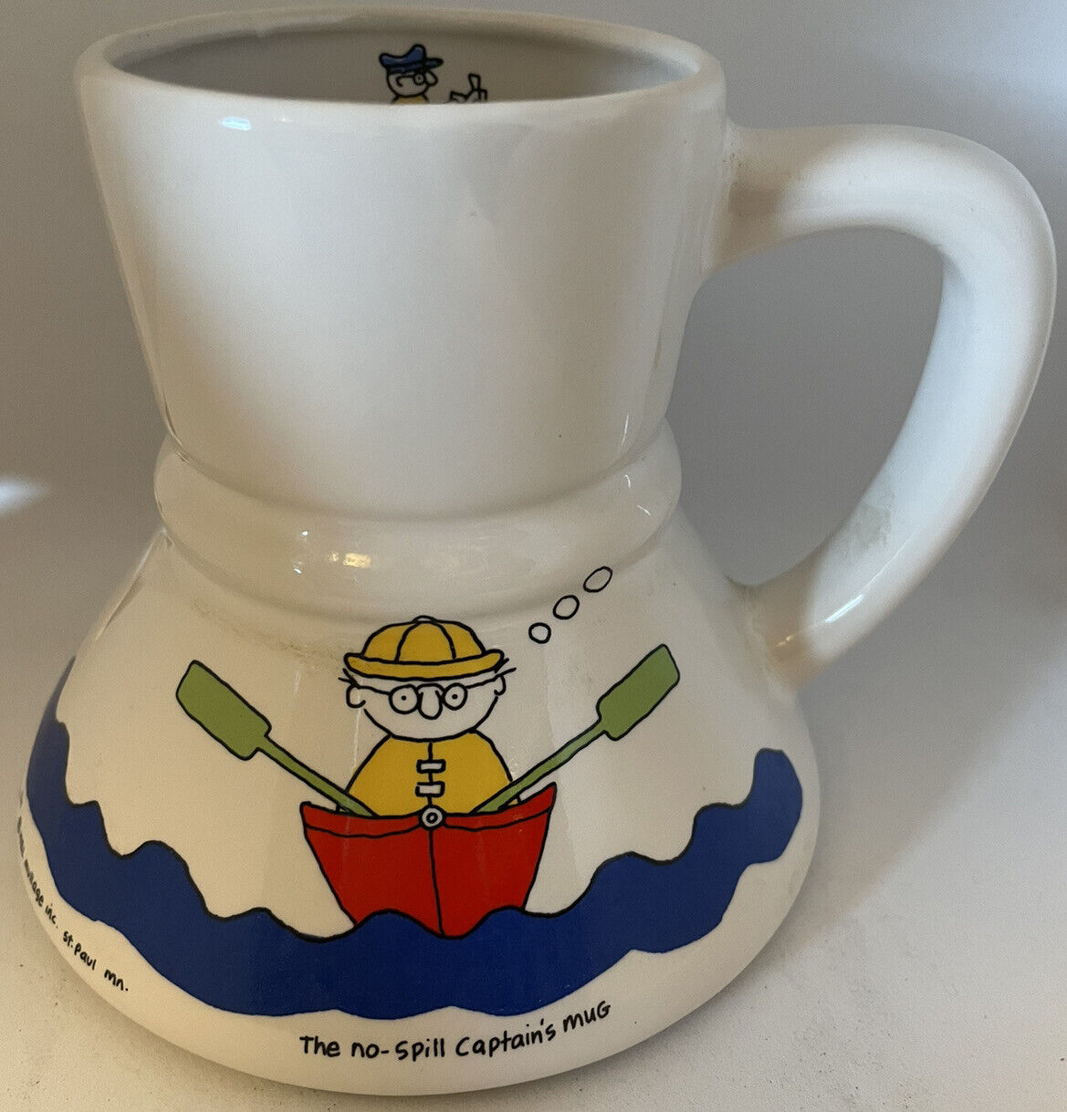 Vintage 1982 Coffee To Go No Spill Coffee Mug Mullage, Inc. Sea Captains Mug 
