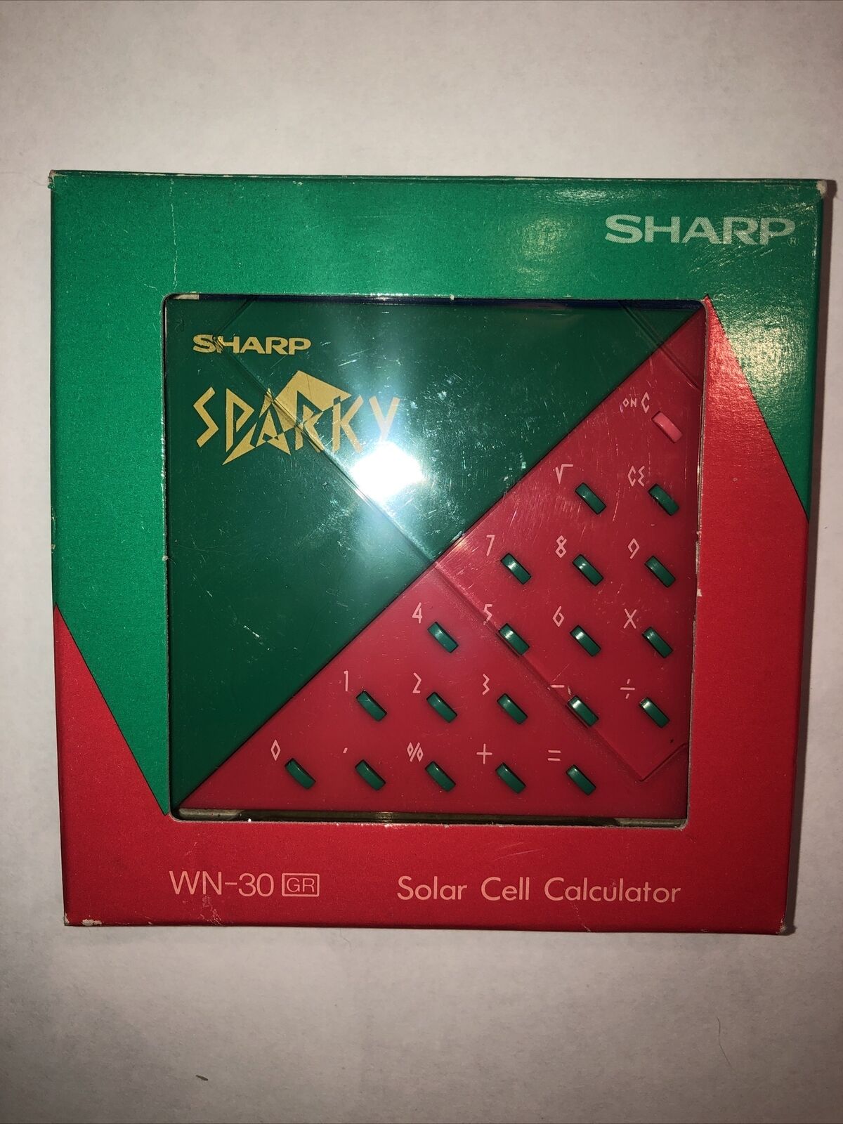 VTG 80'S SPARKY SHARP CALCULATOR WN-30 SOLAR CELL Rare In Box  Complete Working