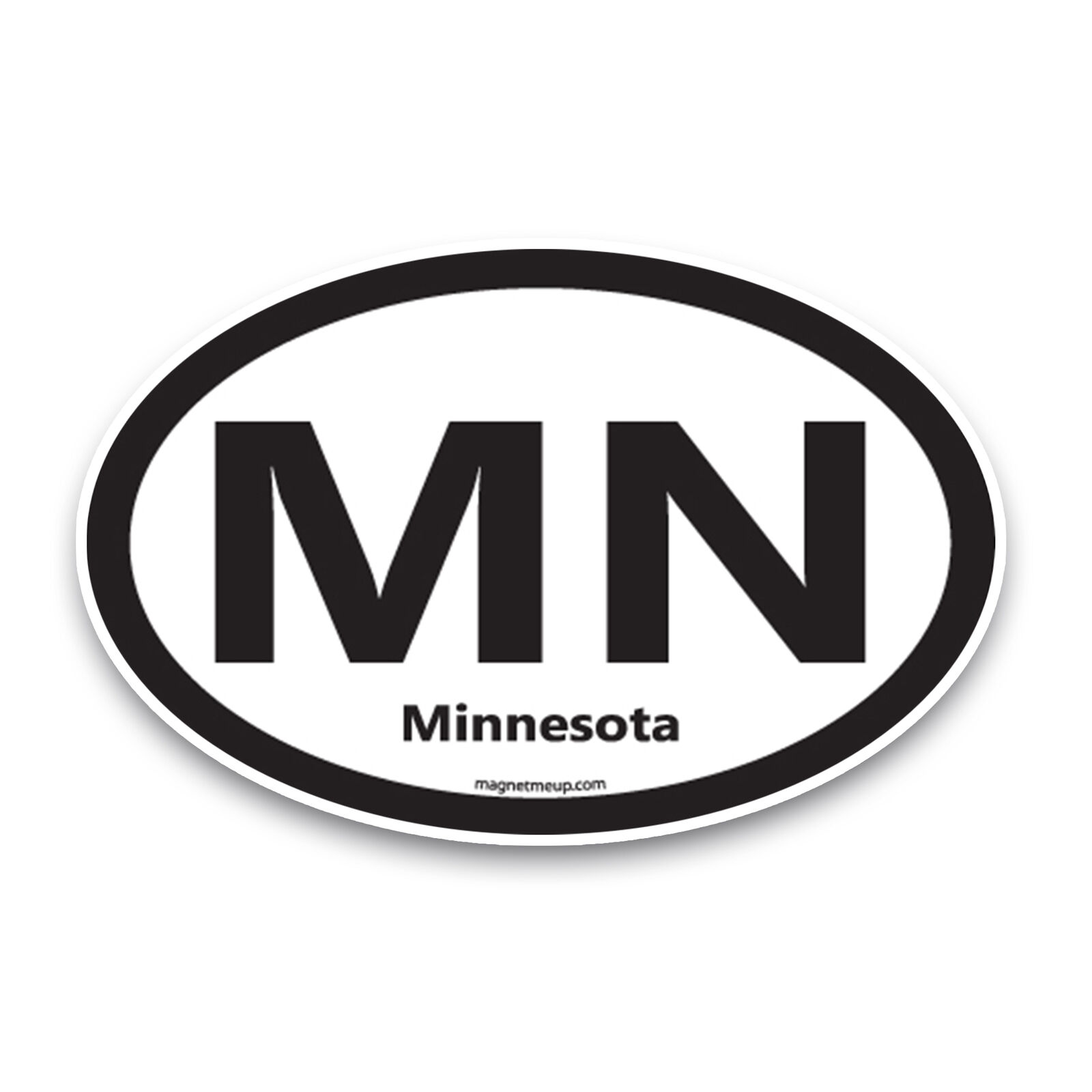 MN Minnesota US State Oval Magnet Decal, 4x6 Inches, Automotive Magnet