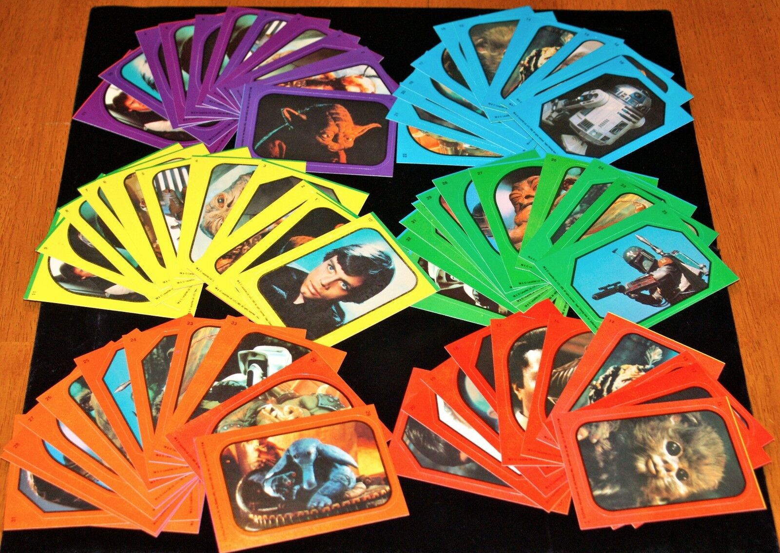 1983 STAR WARS COMPLETE  NRMT/MT  SET 66 STICKERS Return Jedi Topps 33 x2 Cards