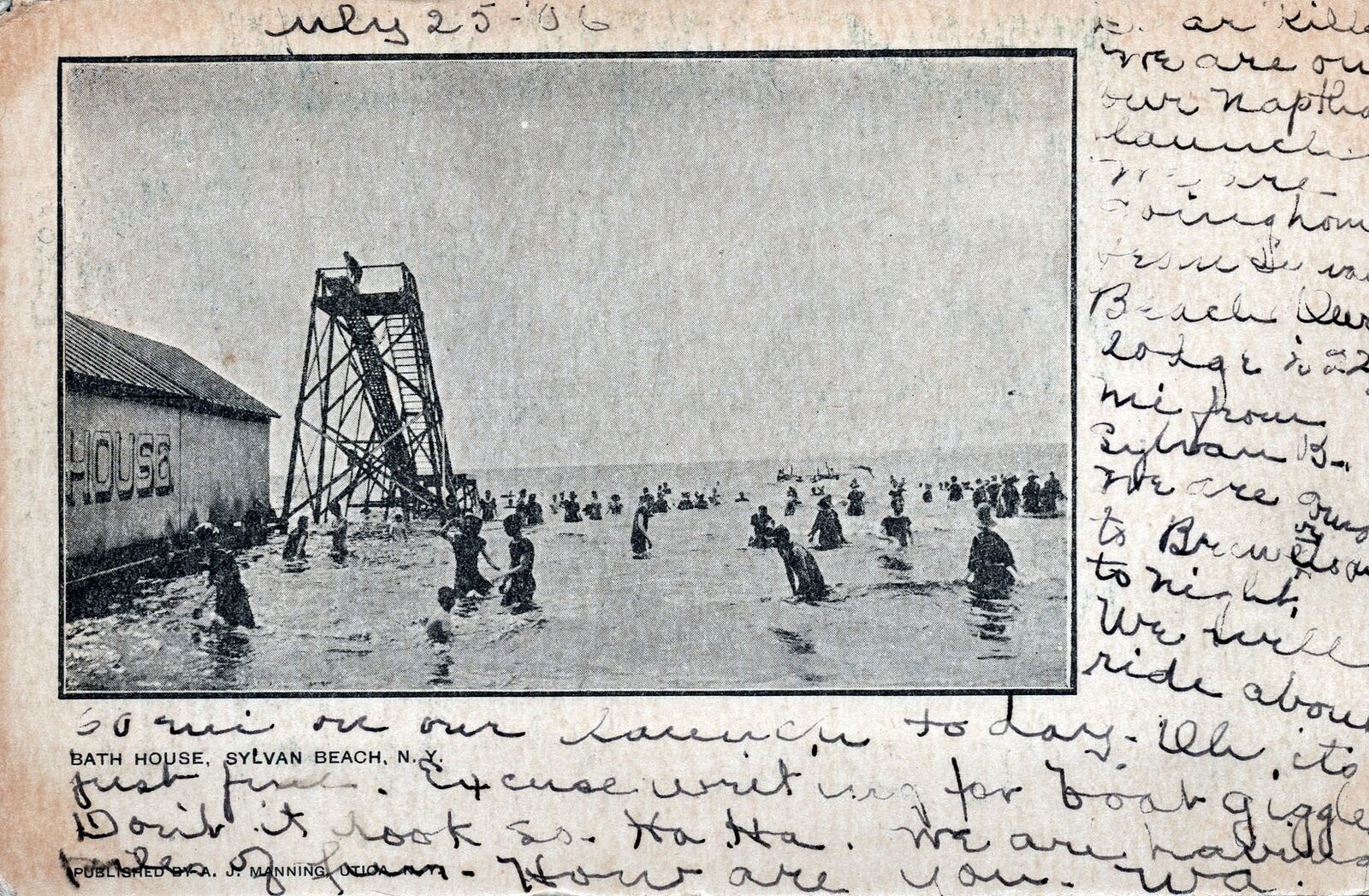 SYLVAN BEACH NY  Bath House Postcard - udb (pre 1908)