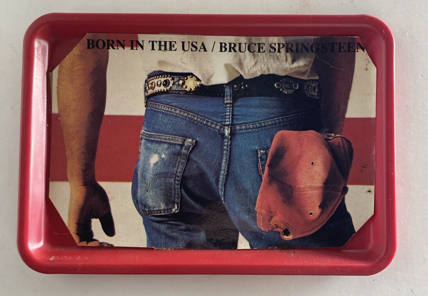 Born In USA Bruce Springsteen Tablecraft Products Trinket Ash Tray 6.5x4.5”
