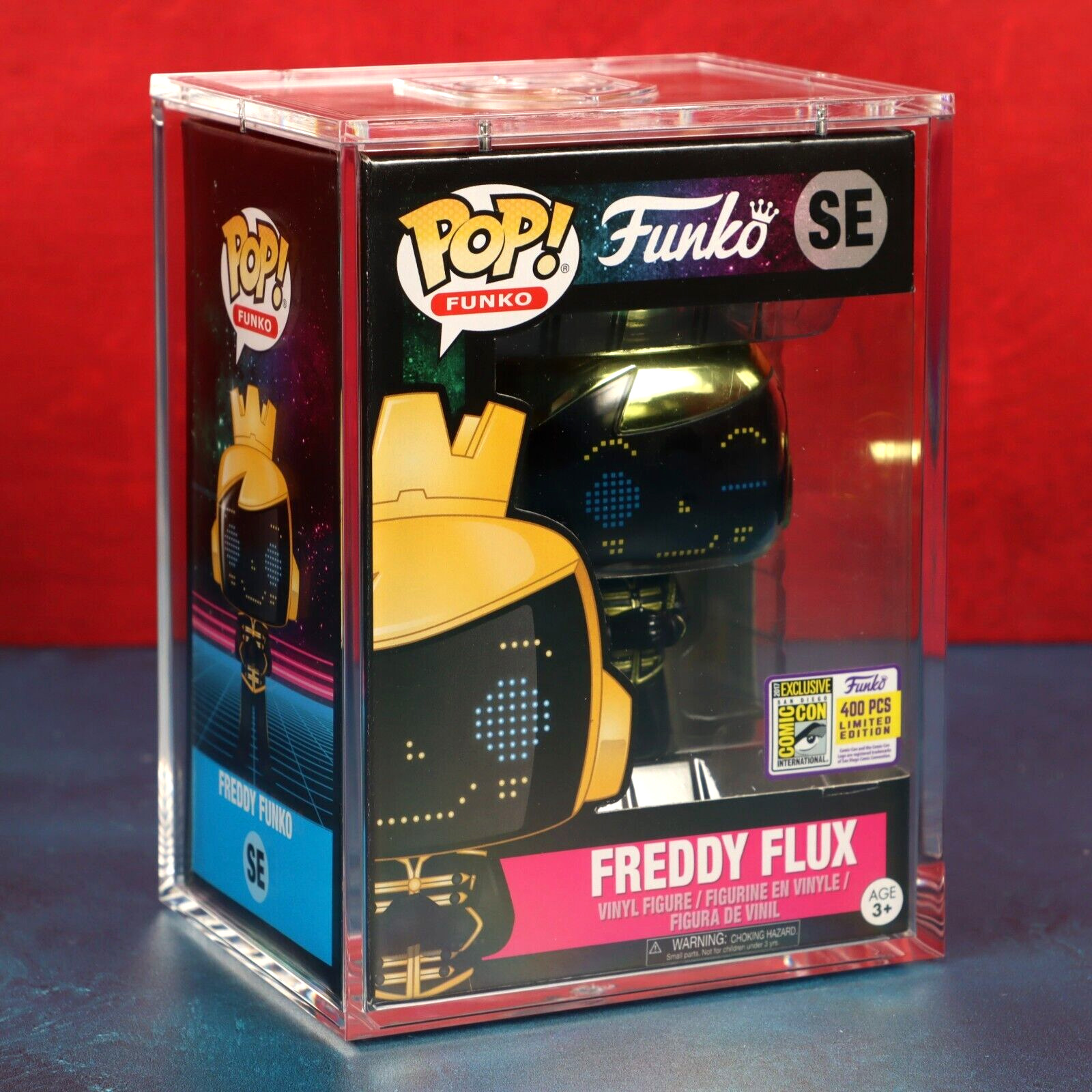 Funko Pop Freddy Flux Fission Winking SDCC 2017 LE 400 Box Issue 7BAP Protector
