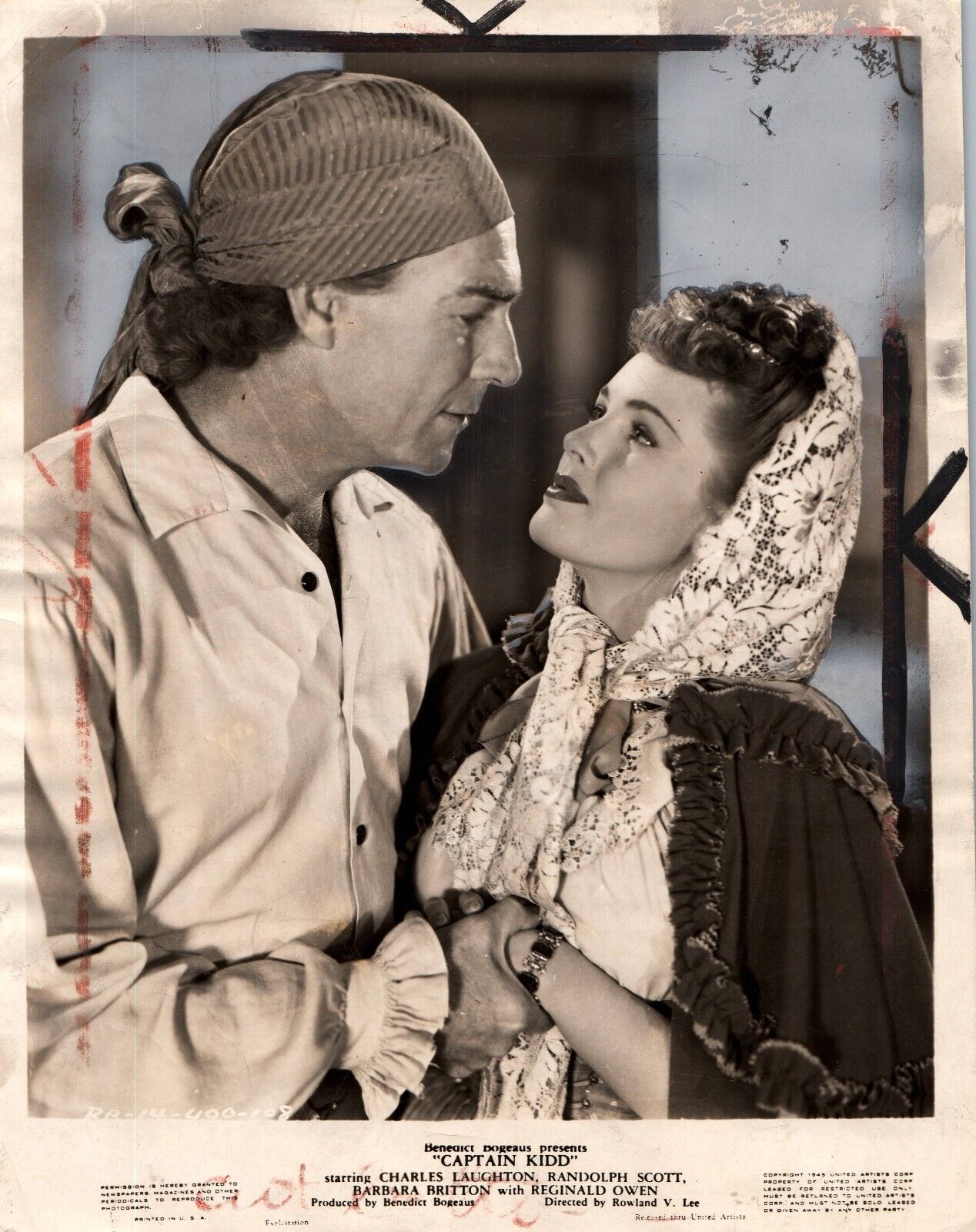 Barbara Britton + Randolph Scott in Captain Kidd (1945) ❤ Vintage Photo K 394