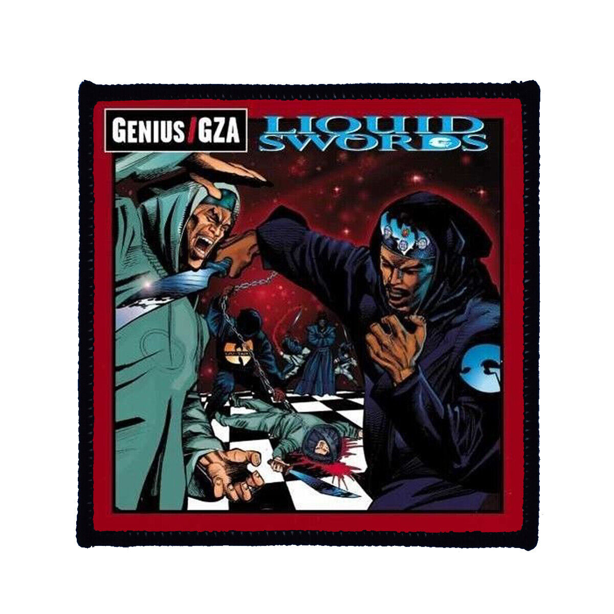 Square Printed Patch - GZA Liquid Swords Sew On Badge in 3 sizes