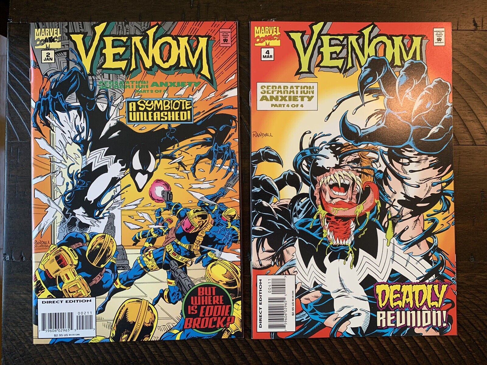 Venom: Separation Anxiety #2 & 4 (1994, Marvel) 2 Book Lot