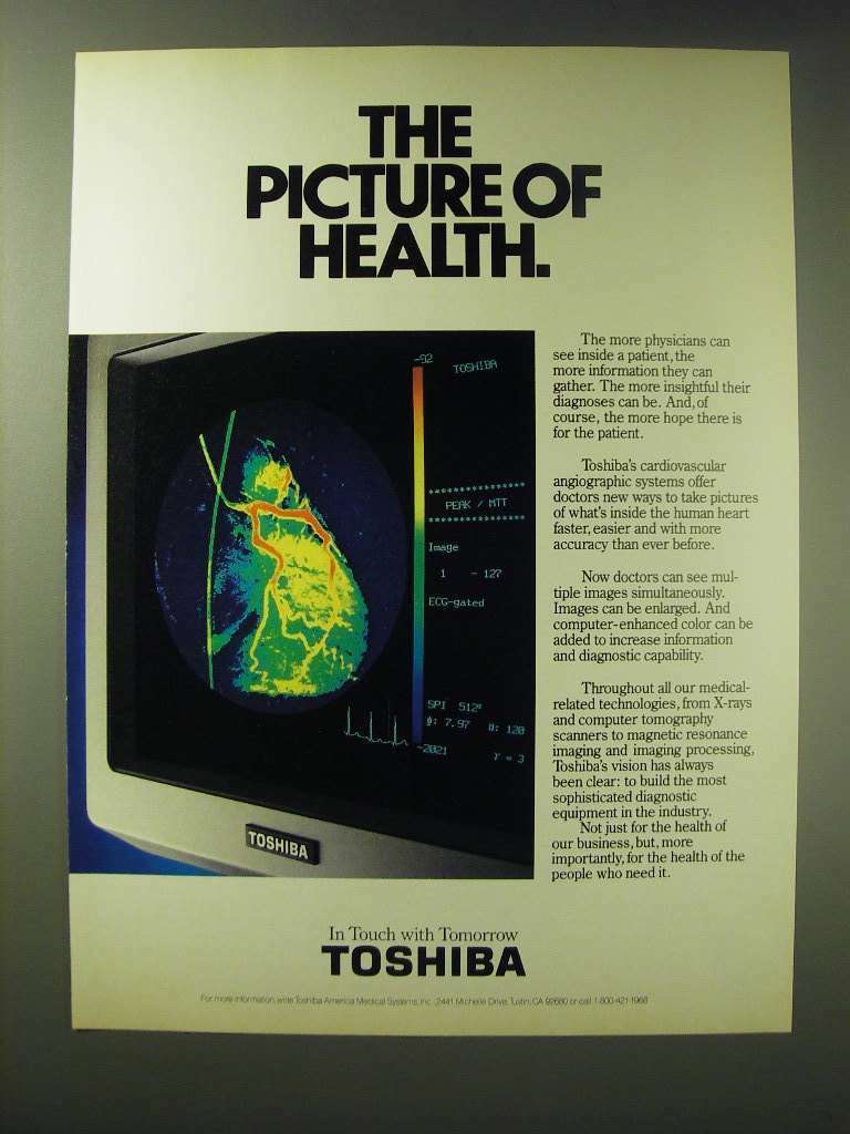 1989 Toshiba Cardiovascular Angiographic Systems Ad - The picture of health