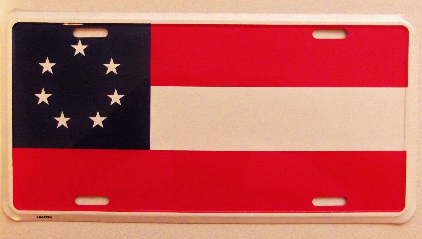 1st FIRST NATIONAL FLAG LICENSE PLATE - DIXIE TAG - CSA - STARS AND BARS