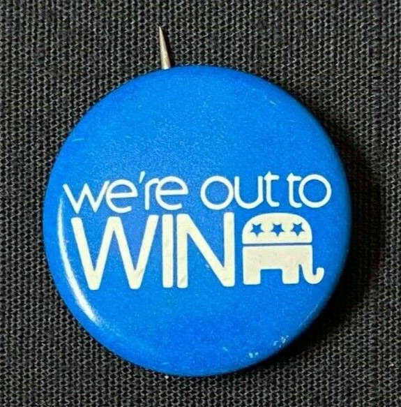 Button 1976 Republican We\'re Out To Win (A2) - Vintage