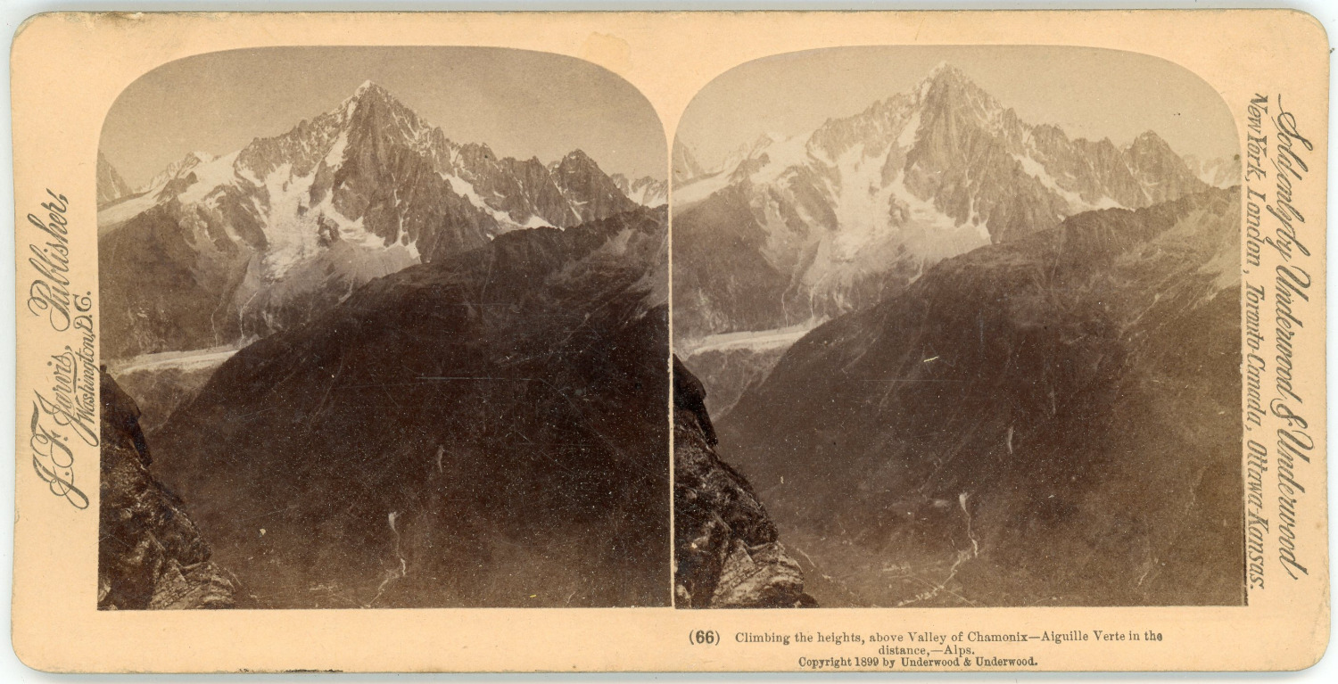 Stereo France, Alps, Savoy, Chamonix Valley, L'Aiguille Verte, 1899 Vi