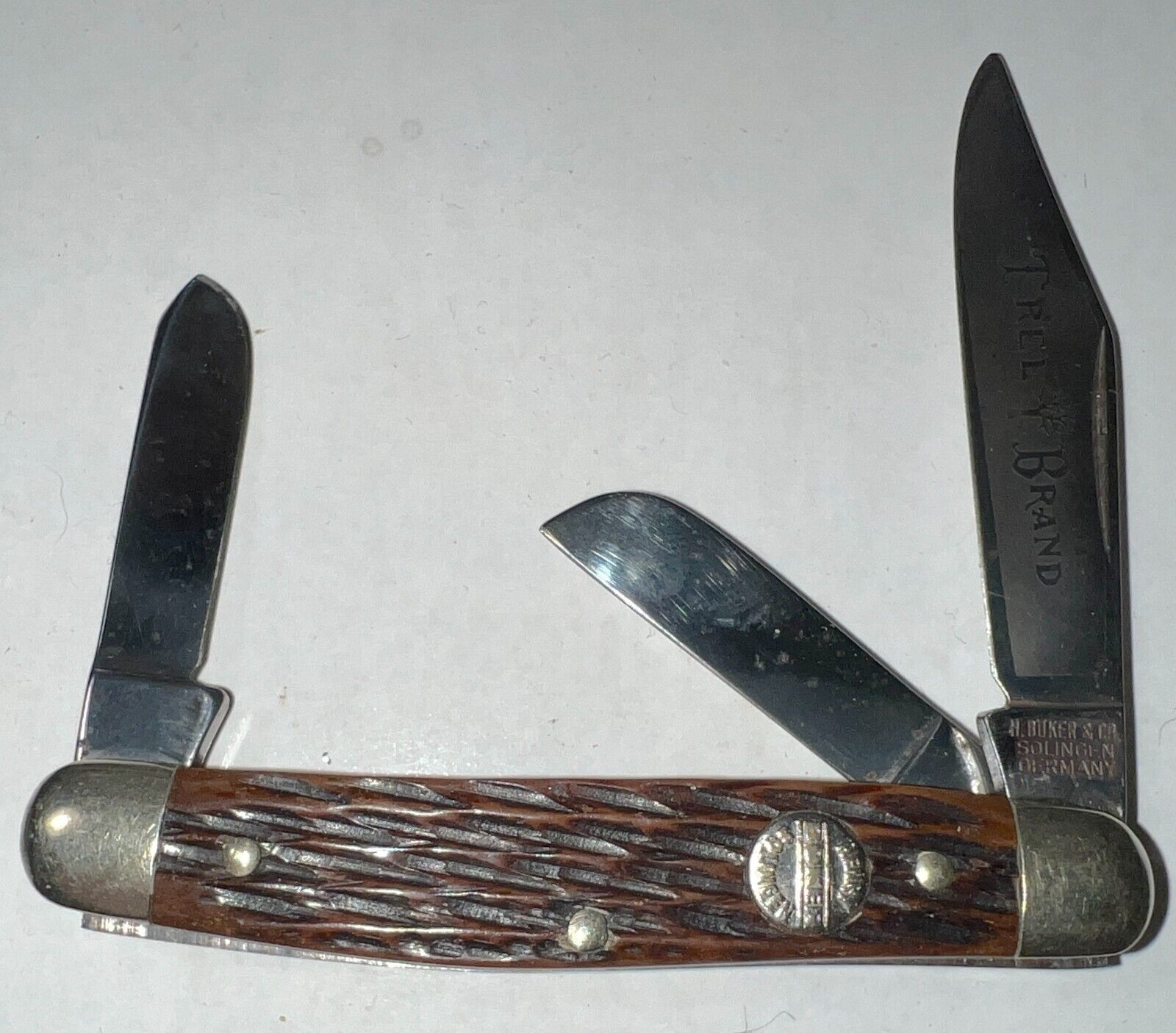 3 Blade Henry Boker Tree Brand Solingen Germany Pocket Knife K-302