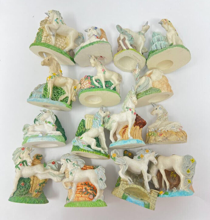Vintage Princeton Gallery 15 Assorted Miniature Unicorn Figurines