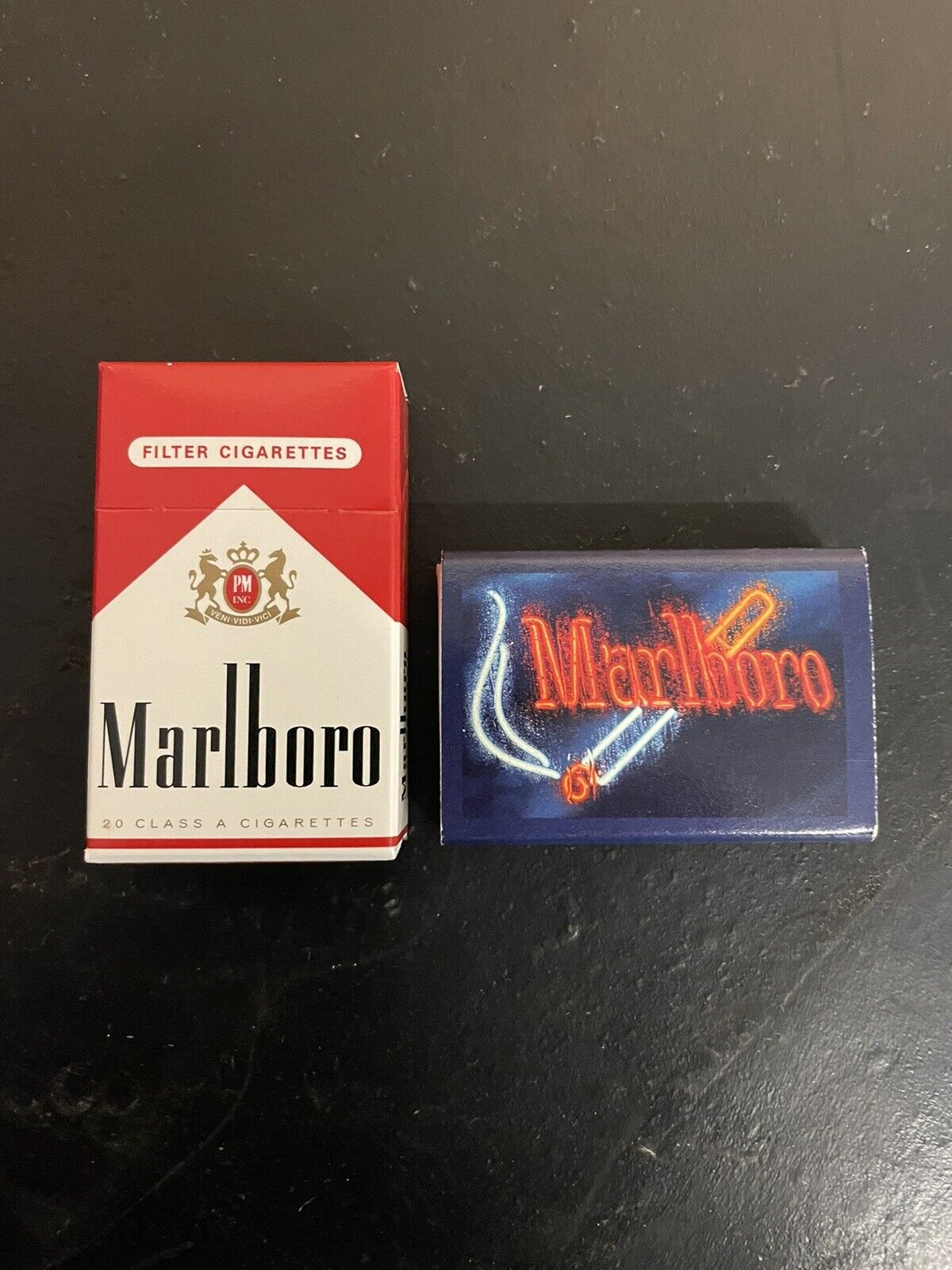 Marlboro Flip Top and Neon Pack Stick Matches Made in Germany 1996 Vintage