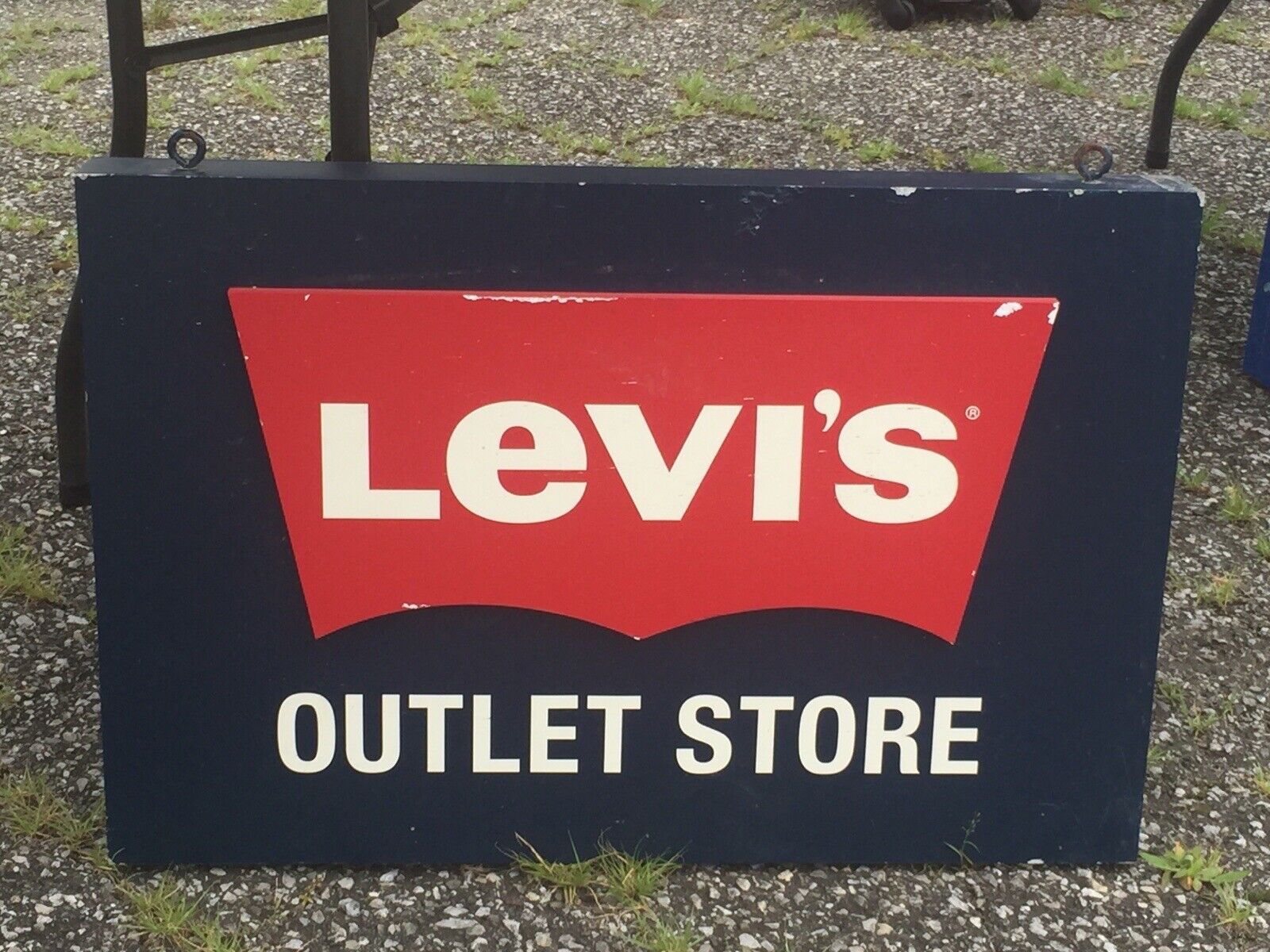 Levi\'s Outlet Store Sign, Original Vintage LOGO Solid Wood
