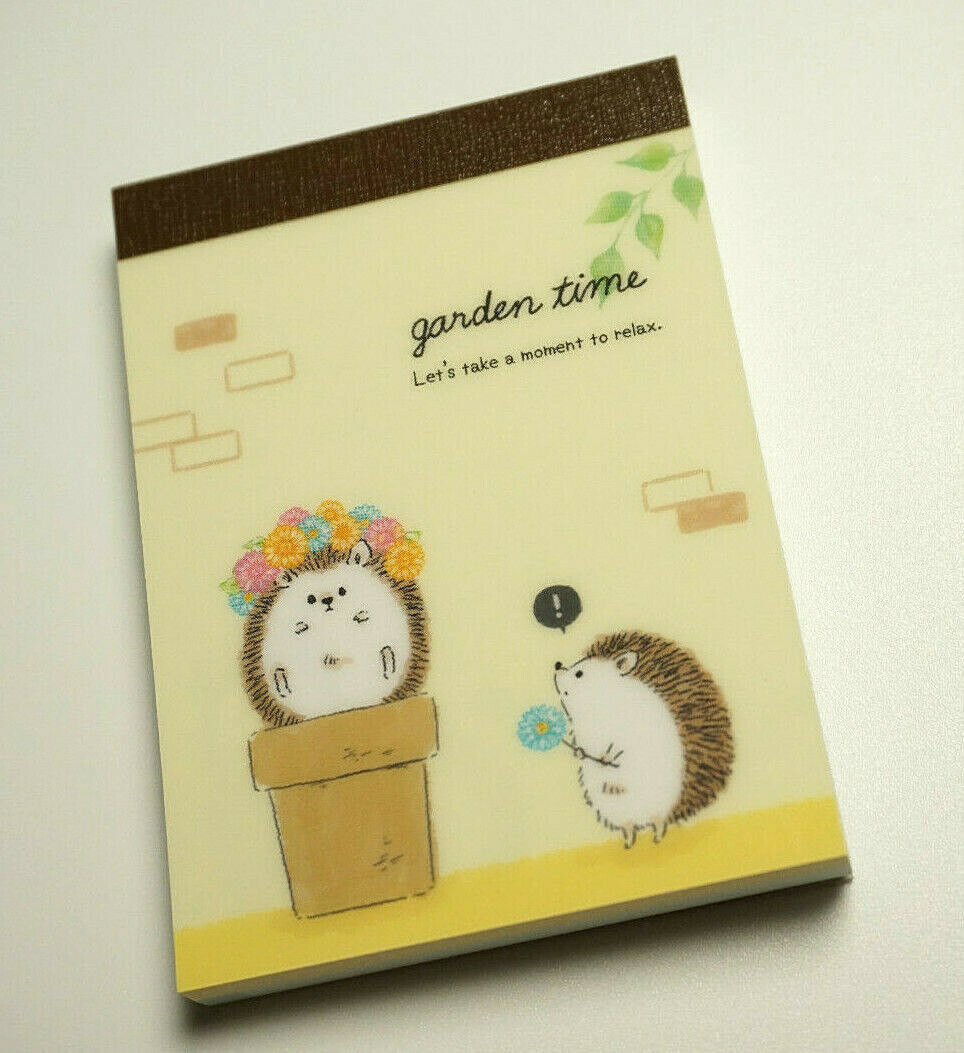 Mind Wave Garden Time Hedgehog Mini Memo Pad Stationery Kawaii Japan 