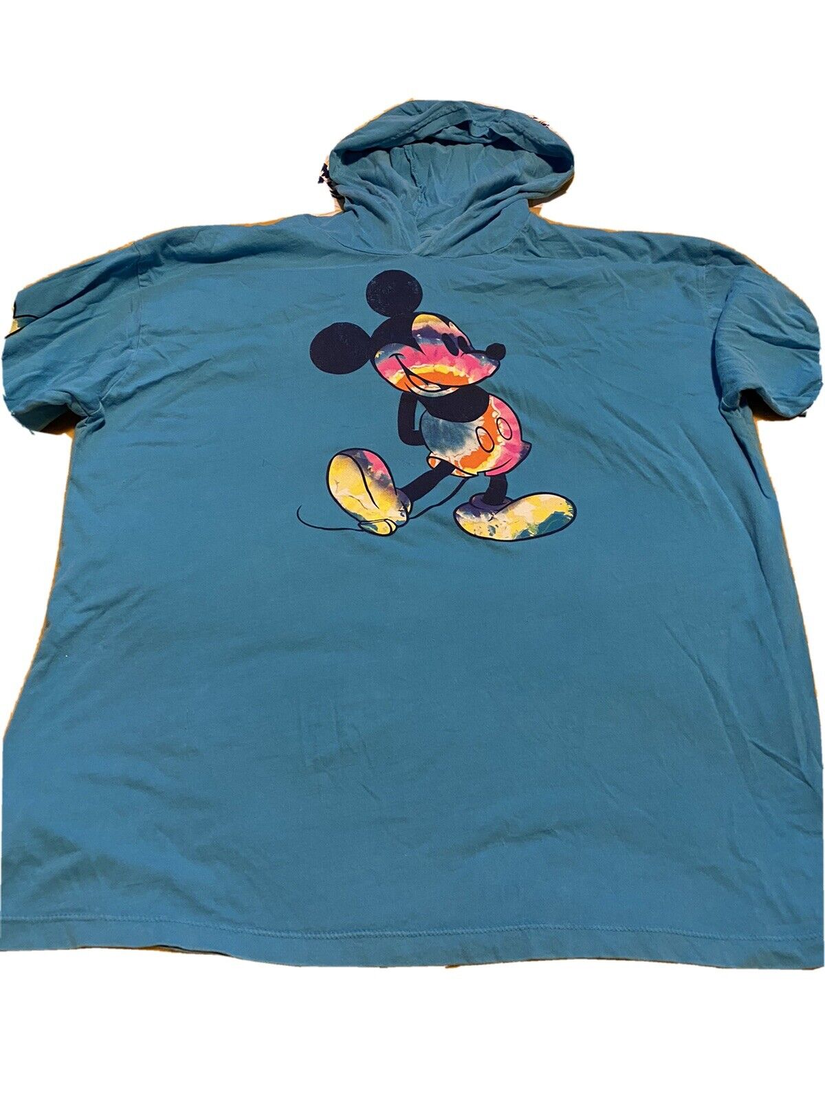 Disney Mickey Mouse Tie Dye Lightweight Hoodie Shirt Aqua Sz Youth Xtra large