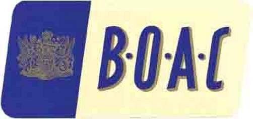 BOAC Airlines  ( Britain ) 1950's Vintage Looking Travel Sticker / Luggage Label