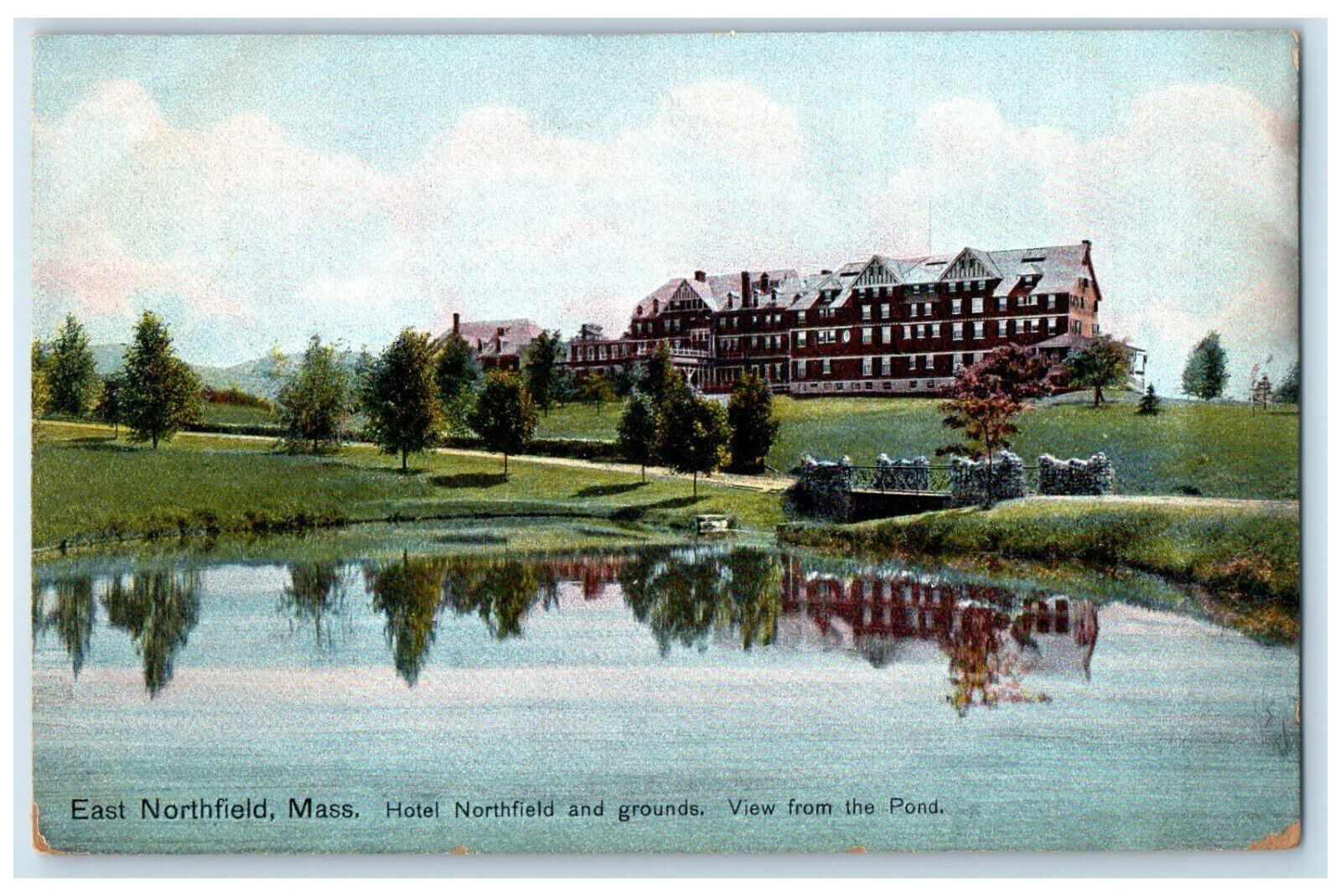 c1910 Hotel Northfield & Grounds Pond View Northfield Massachusetts MA Postcard
