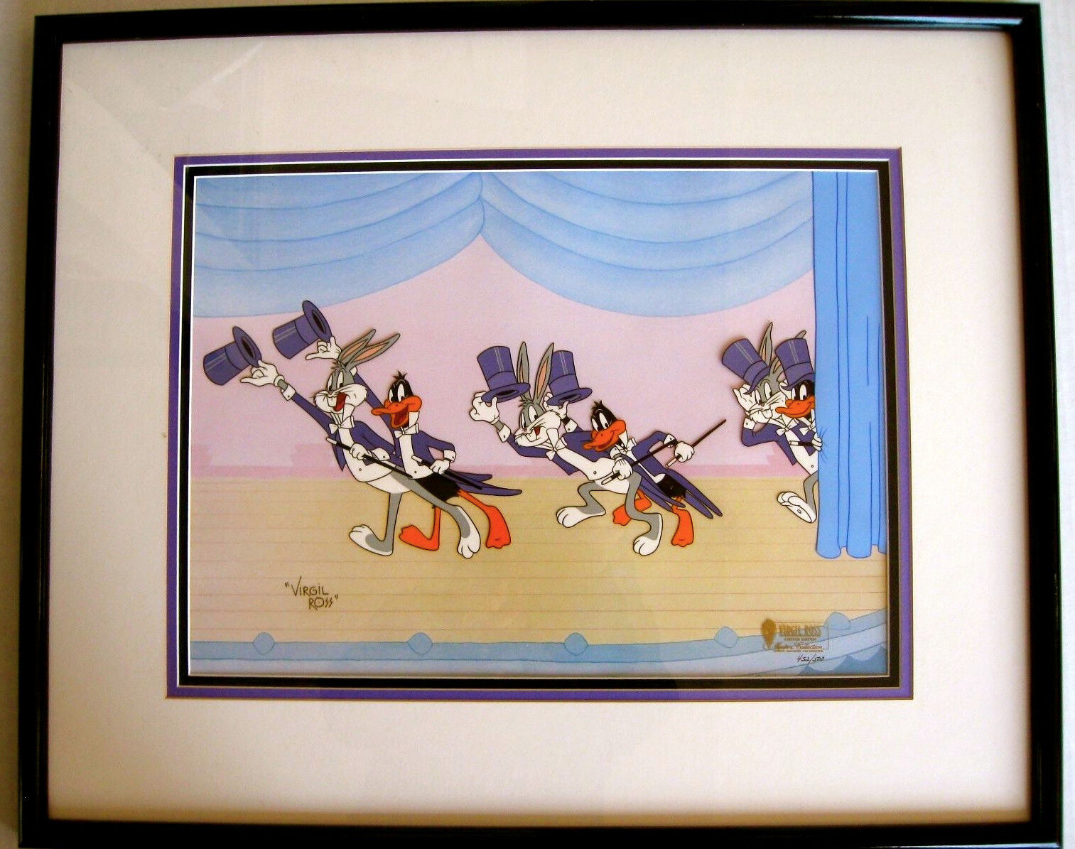Warner Brothers Cel Bugs Bunny Daffy Duck Show Stoppers Signed Virgil Ross Cell