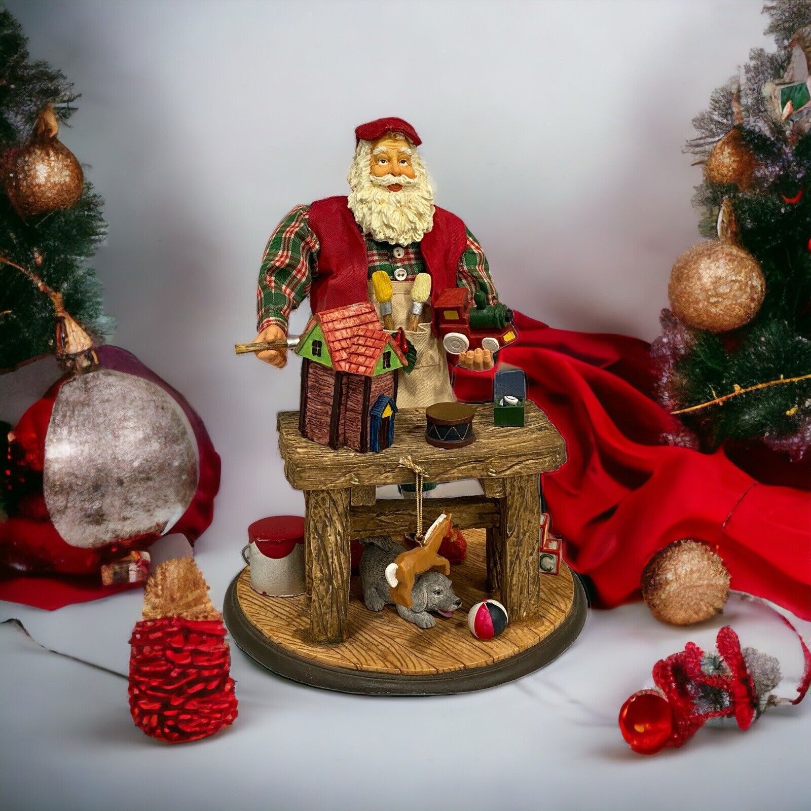 Christmas Possible Dreams Clothtique Santa Toy Maker Artist Painter 10 1/2 inch